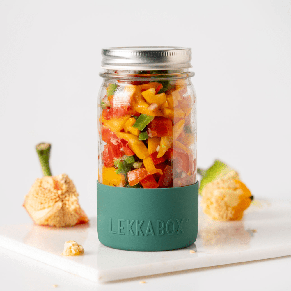 LEKKABOX® Meal Prep Glas mit Bumper, 500ml - Forest Lekkabox - malmichbunt.de