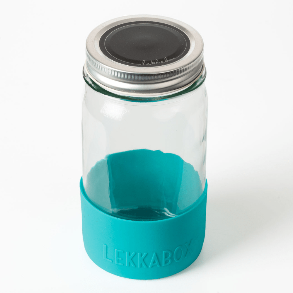LEKKABOX® Meal Prep Glas mit Bumper, 500ml - Ocean Lekkabox - malmichbunt.de