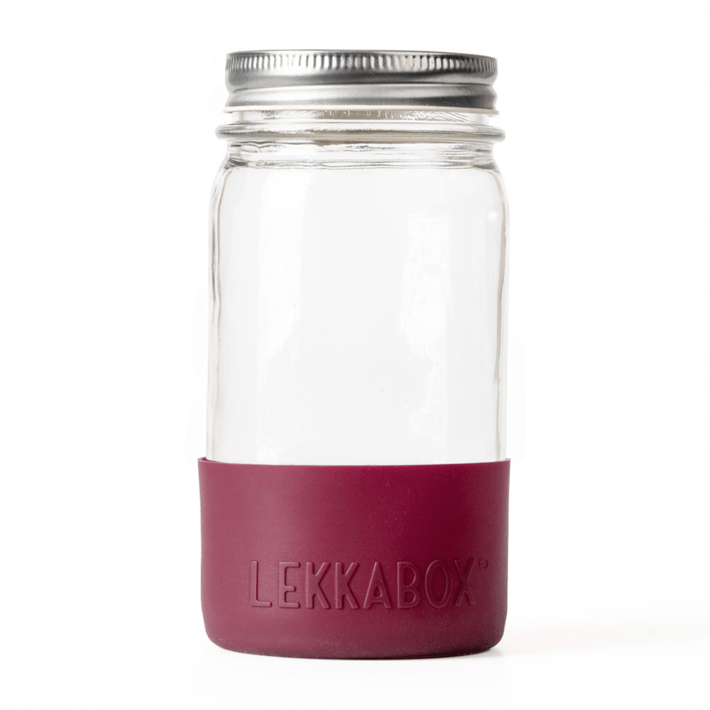 LEKKABOX® Meal Prep Glas mit Bumper, 500ml - Plum Lekkabox - malmichbunt.de