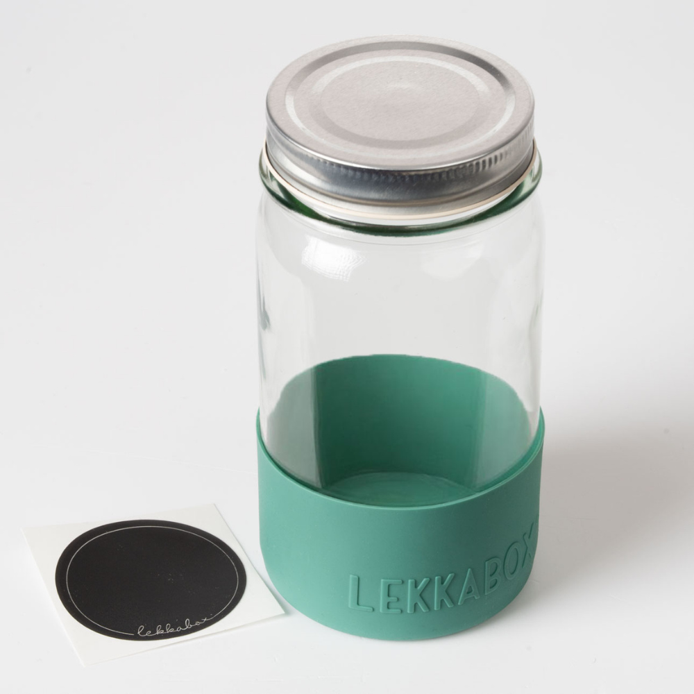 LEKKABOX® Meal Prep Glas mit Bumper, 500ml - Forest