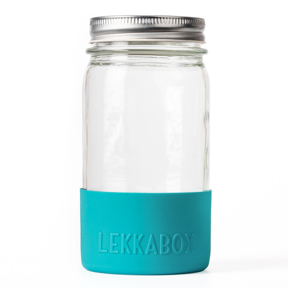 LEKKABOX® Meal Prep Glas mit Bumper, 500ml - Ocean