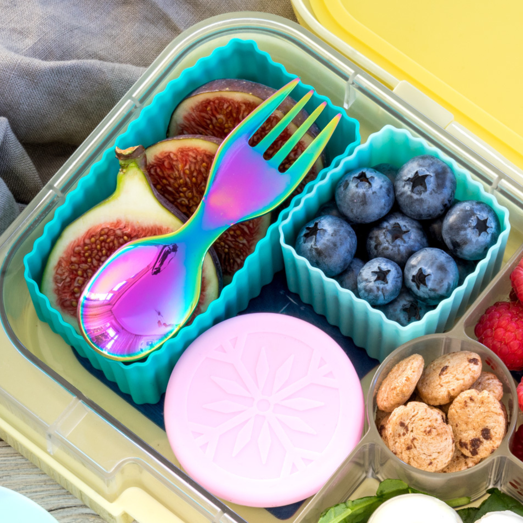 LEKKABOX® Mini Edelstahl Göffel - Rainbow Lekkabox - malmichbunt.de