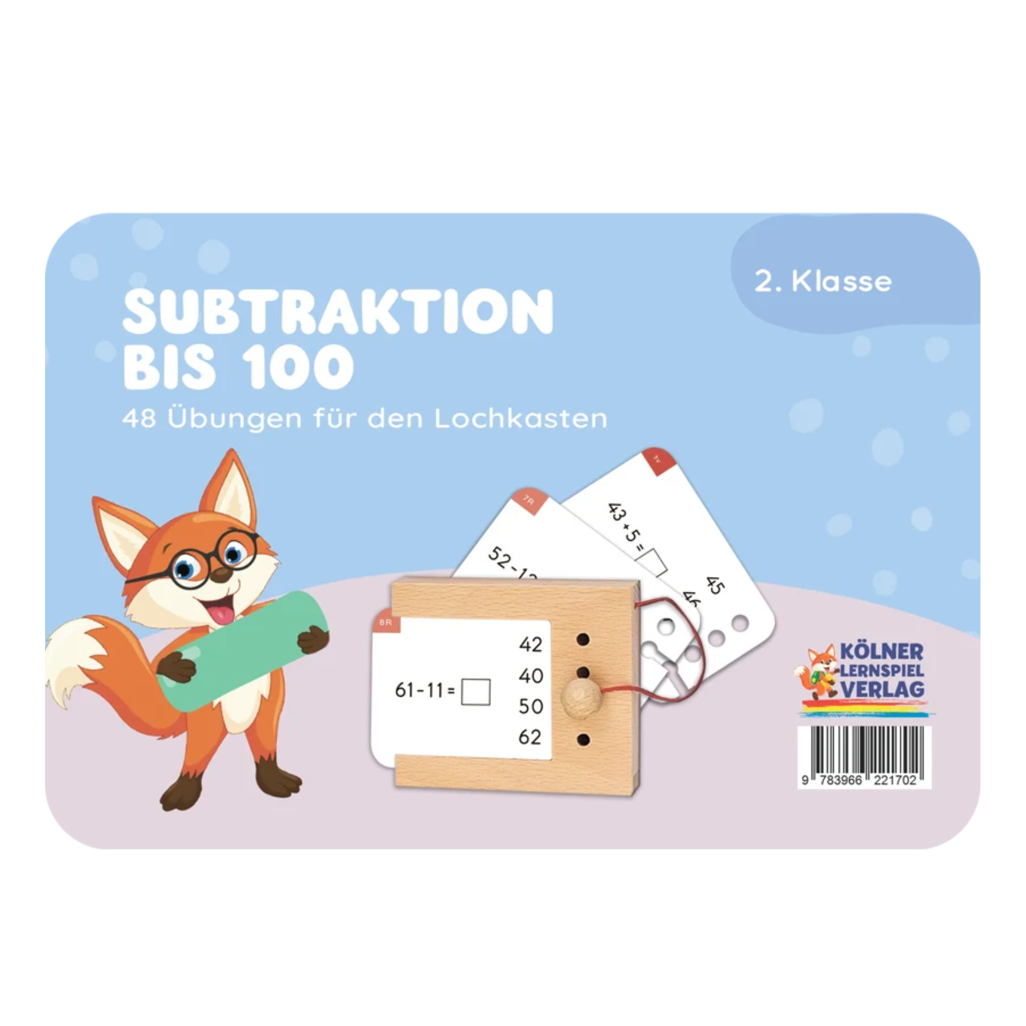 Subtraktion bis 100 - Übungen für den Lochkasten