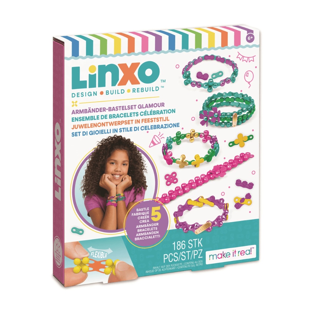 Linxo Armbänder - Bastelset (grün - lila - pink) Make it Real - malmichbunt.de