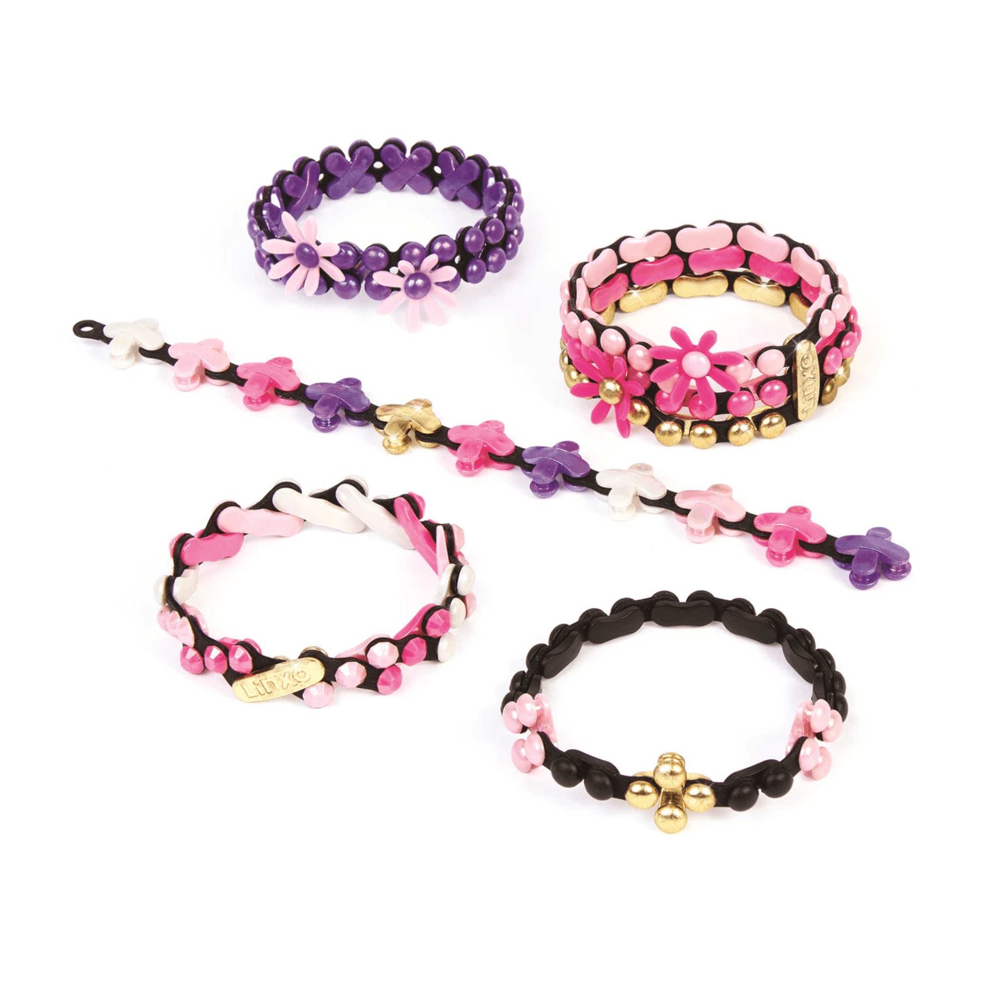 Linxo Armbänder - Bastelset (lila - pink - schwarz) Make it Real - malmichbunt.de