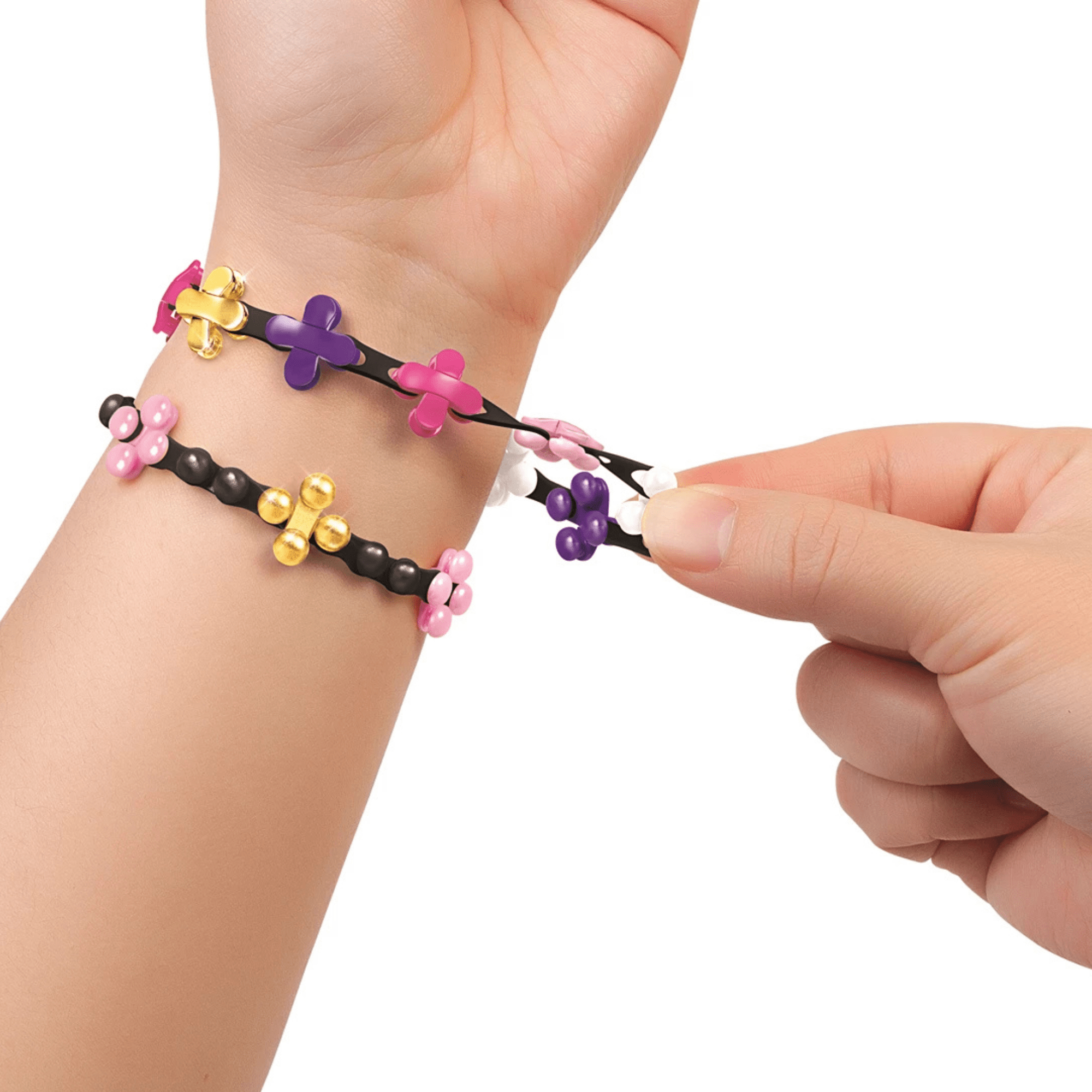 Linxo Armbänder - Bastelset (lila - pink - schwarz) Make it Real - malmichbunt.de
