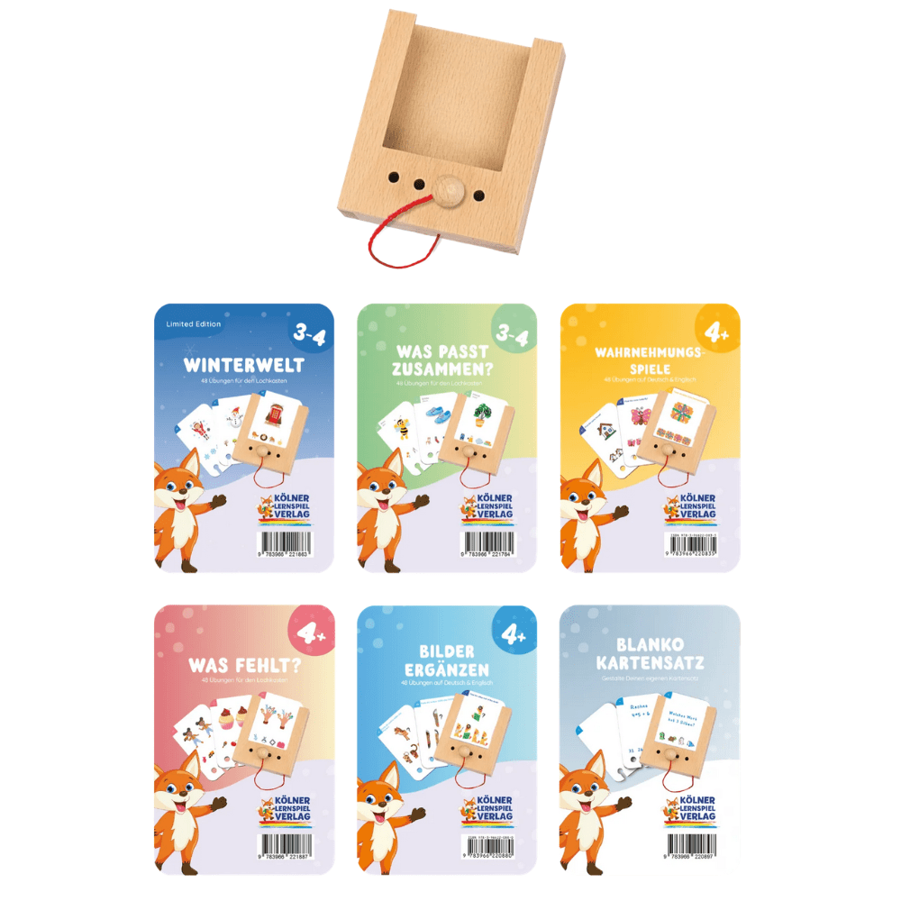 Lochkasten Starterset 3 - 4 Jahre mit 6 Kartensätzen Lernspielverlag - malmichbunt.de