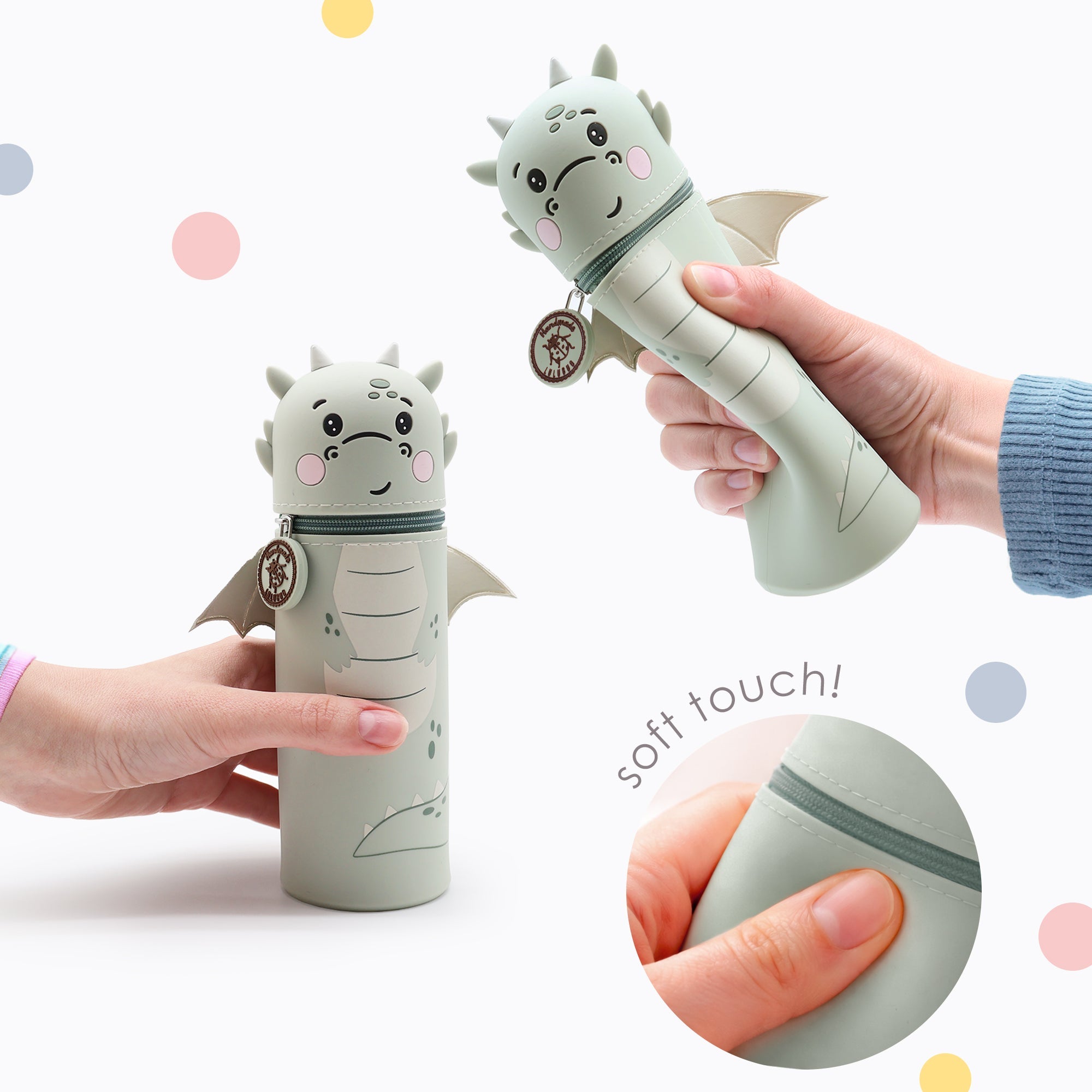 Lulubug lustiges Federmäppchen aus Silikon - Drache "Liu" Bell Trade - malmichbunt.de