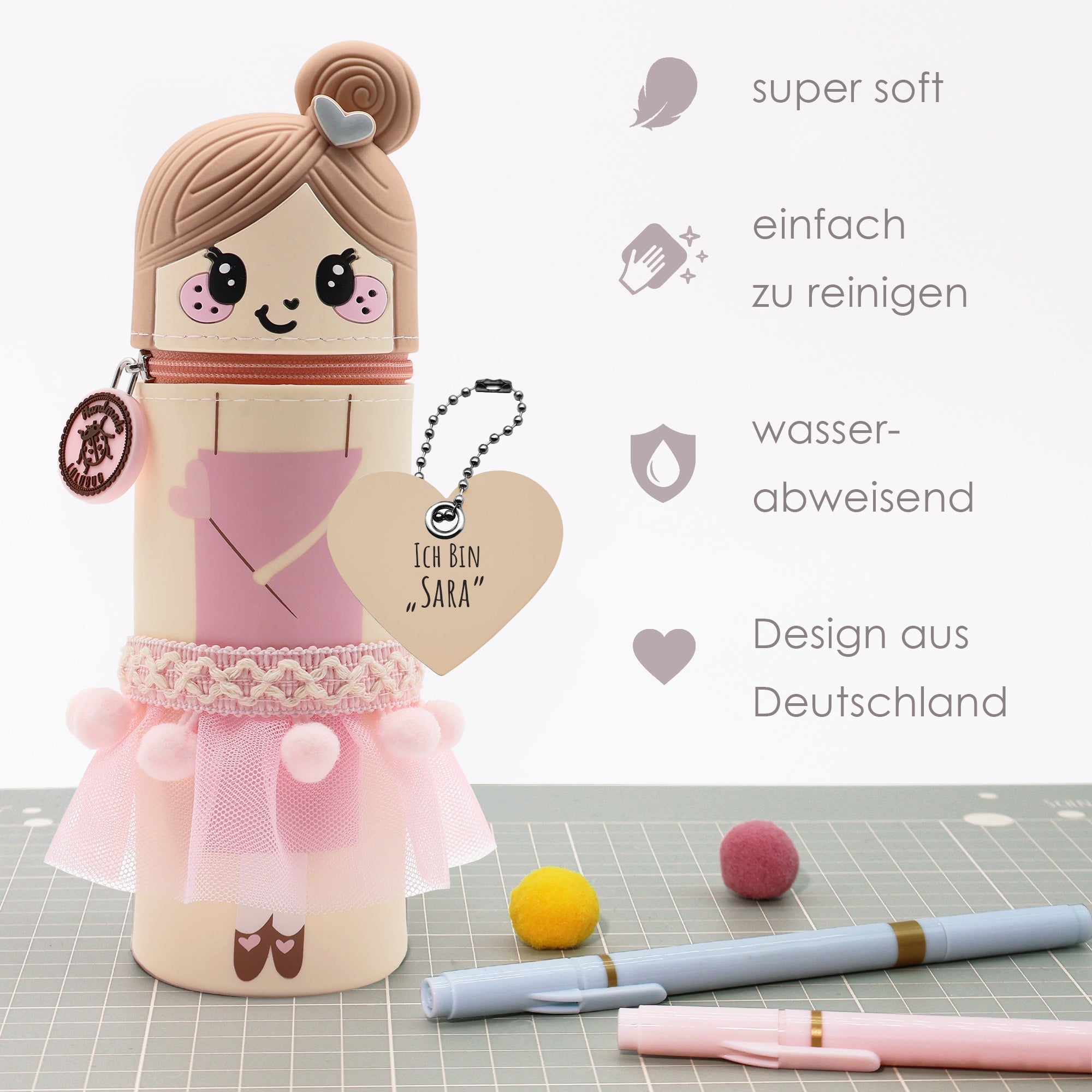 Lulubug lustiges Federmäppchen aus Silikon - Fee Sara Bell Trade - malmichbunt.de