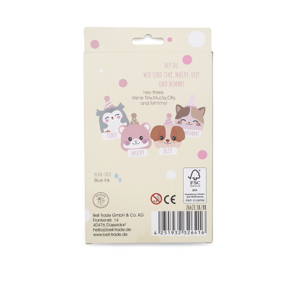 Lulubug radierbare Gelstifte - "Party Animals" 4er Set
