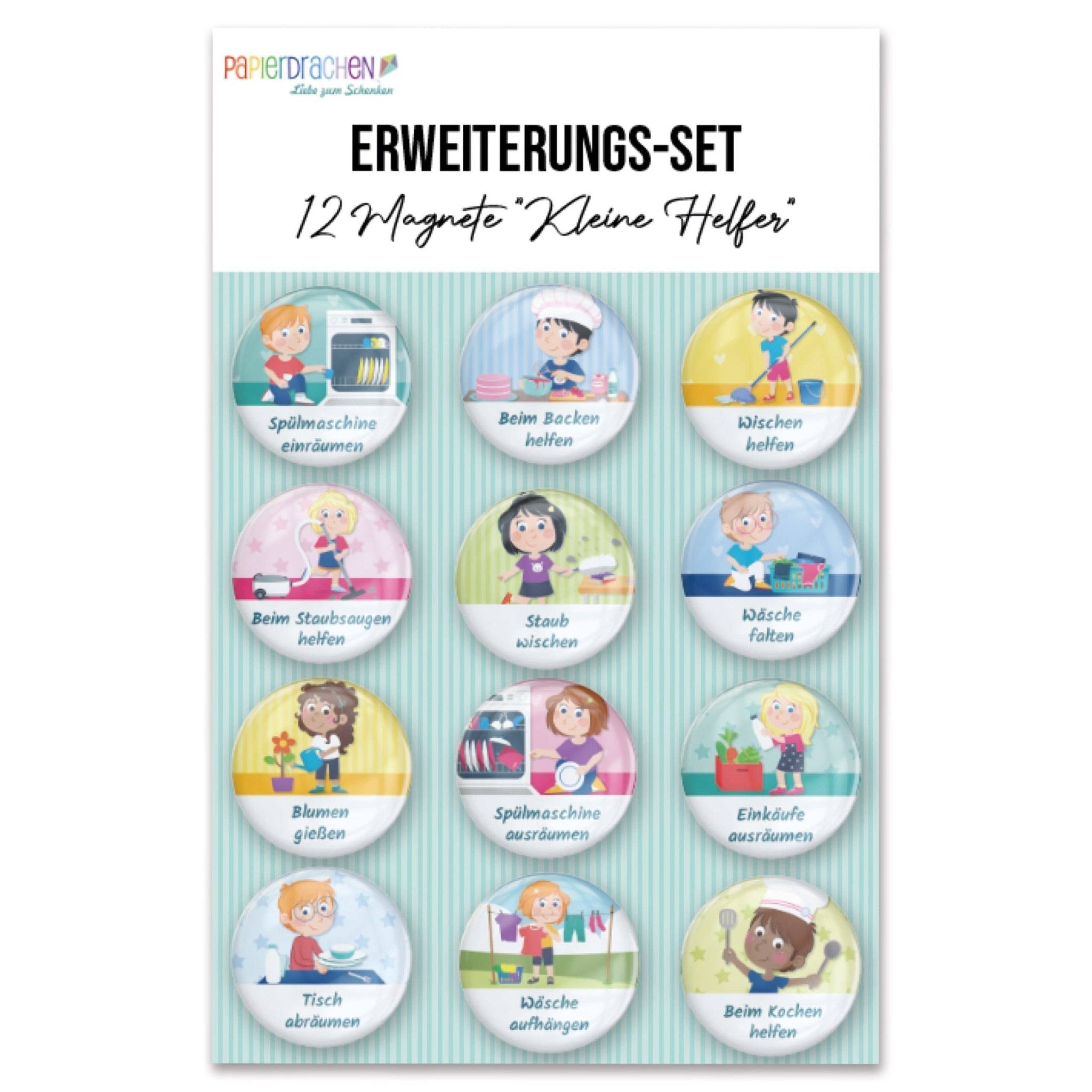 Magnet - Erweiterungs - Set "Kleine Helfer" Papierdrachen - malmichbunt.de