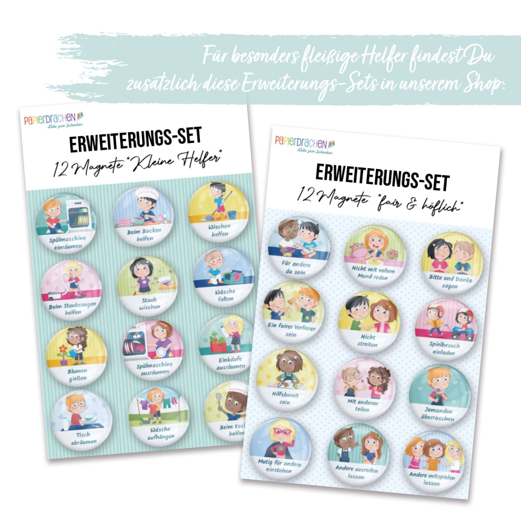 Magnet - Erweiterungs - Set "Kreativ & Selbstständig" Papierdrachen - malmichbunt.de