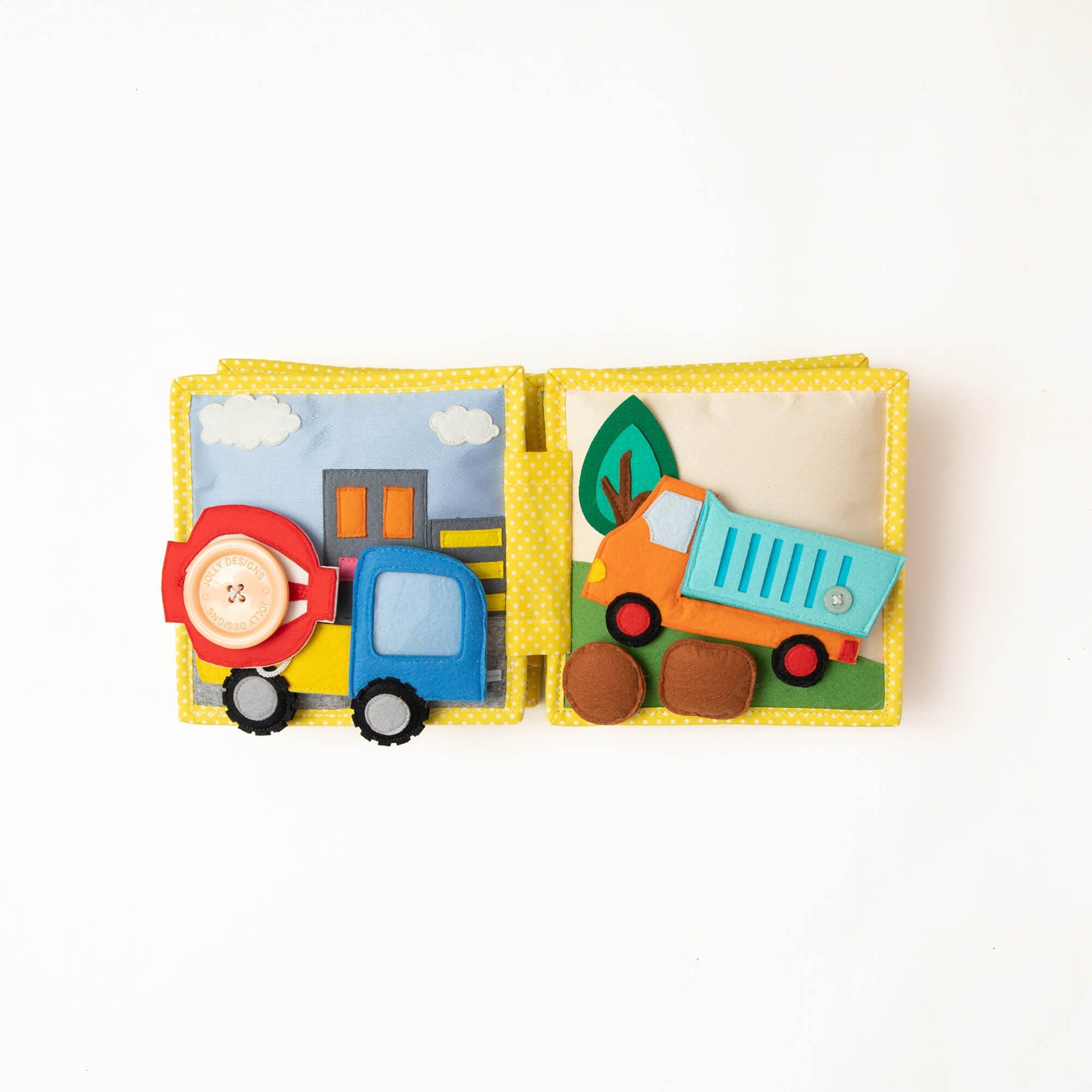 Mini Quiet Book "Mein erster Bagger" (ab 18 Monaten) Jolly Designs - malmichbunt.de