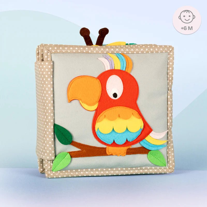 Mini Quiet Book "Schillernder Papagei" Jolly Designs - malmichbunt.de