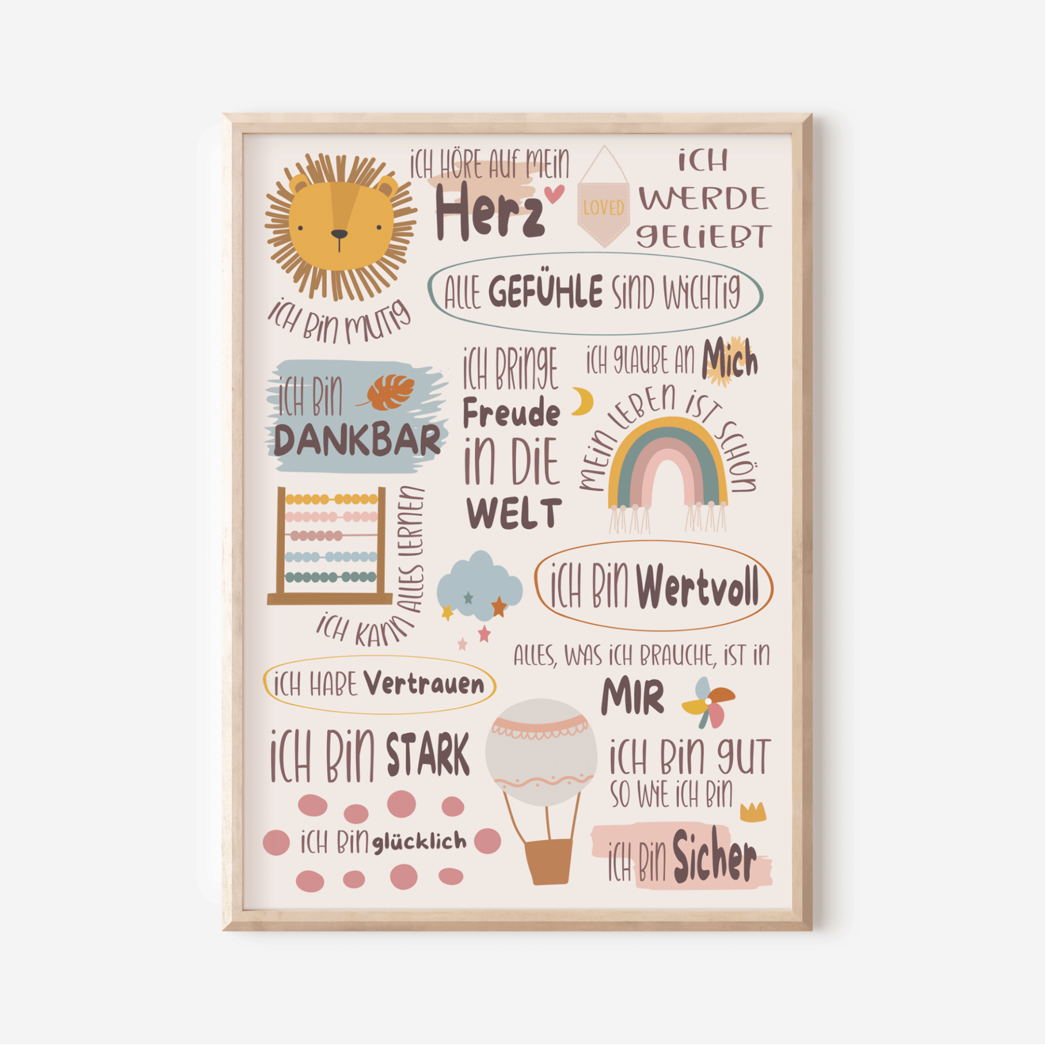 Modern Kids Art - Affirmations Poster Harmonie Modern Kids Art - malmichbunt.de