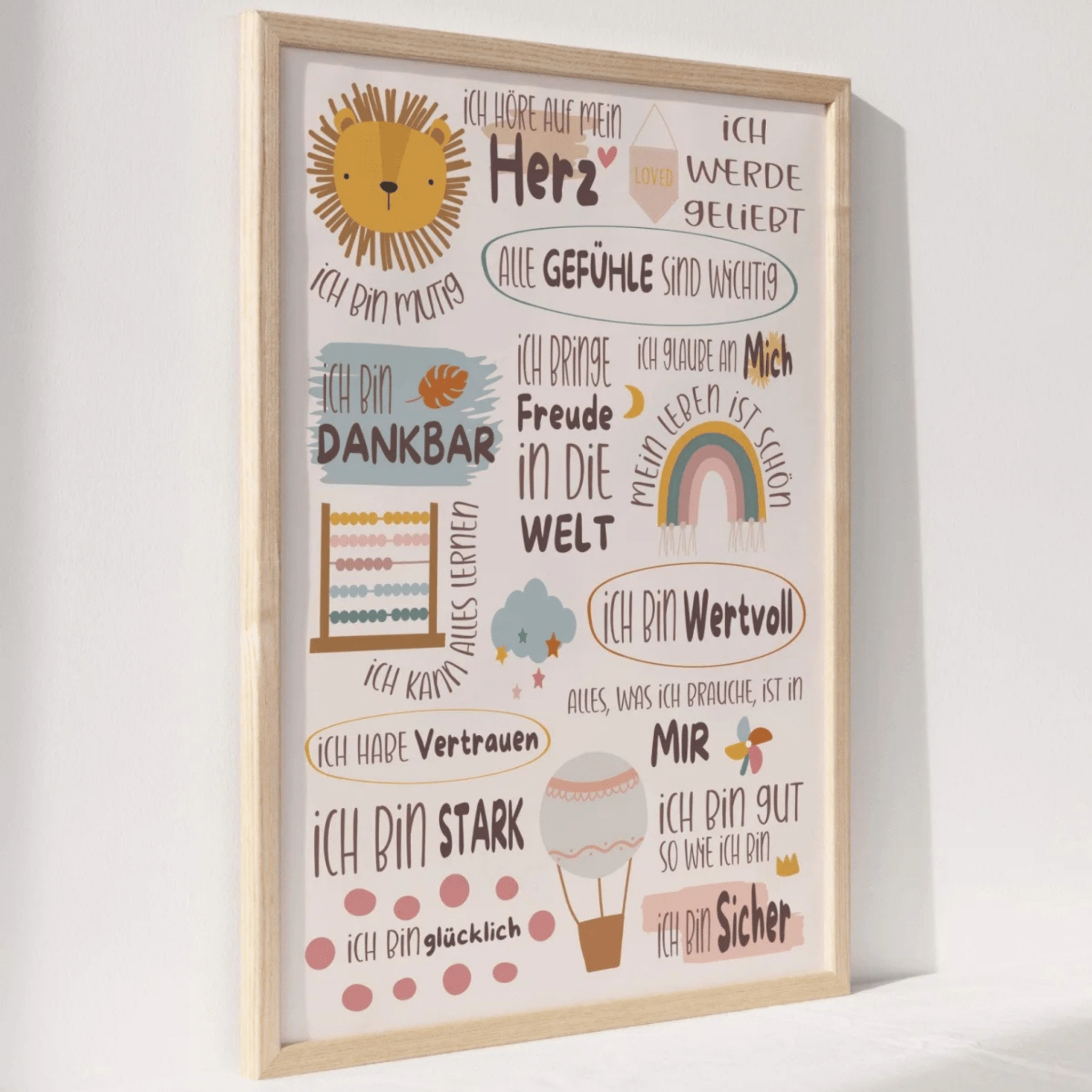 Modern Kids Art - Affirmations Poster Harmonie Modern Kids Art - malmichbunt.de
