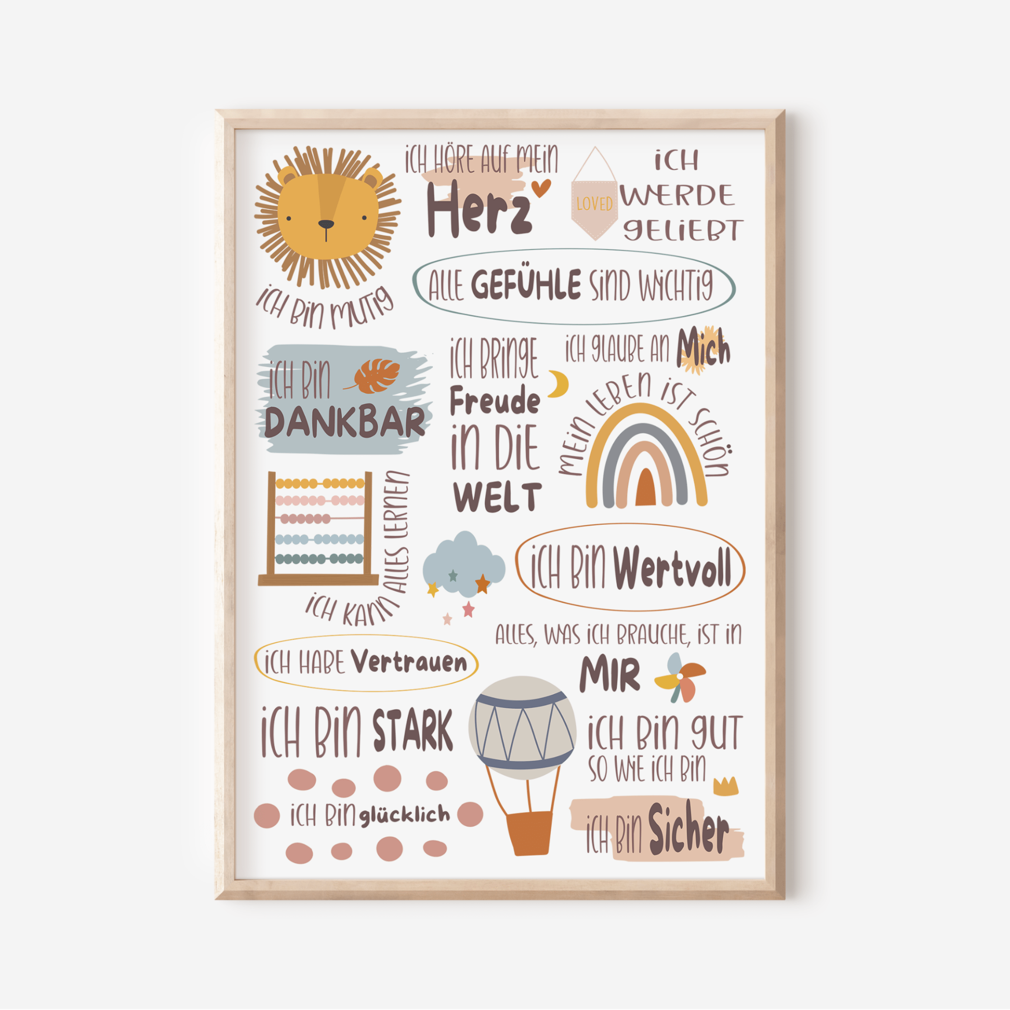Modern Kids Art - Poster Affirmationen Harmonie 2 Modern Kids Art - malmichbunt.de