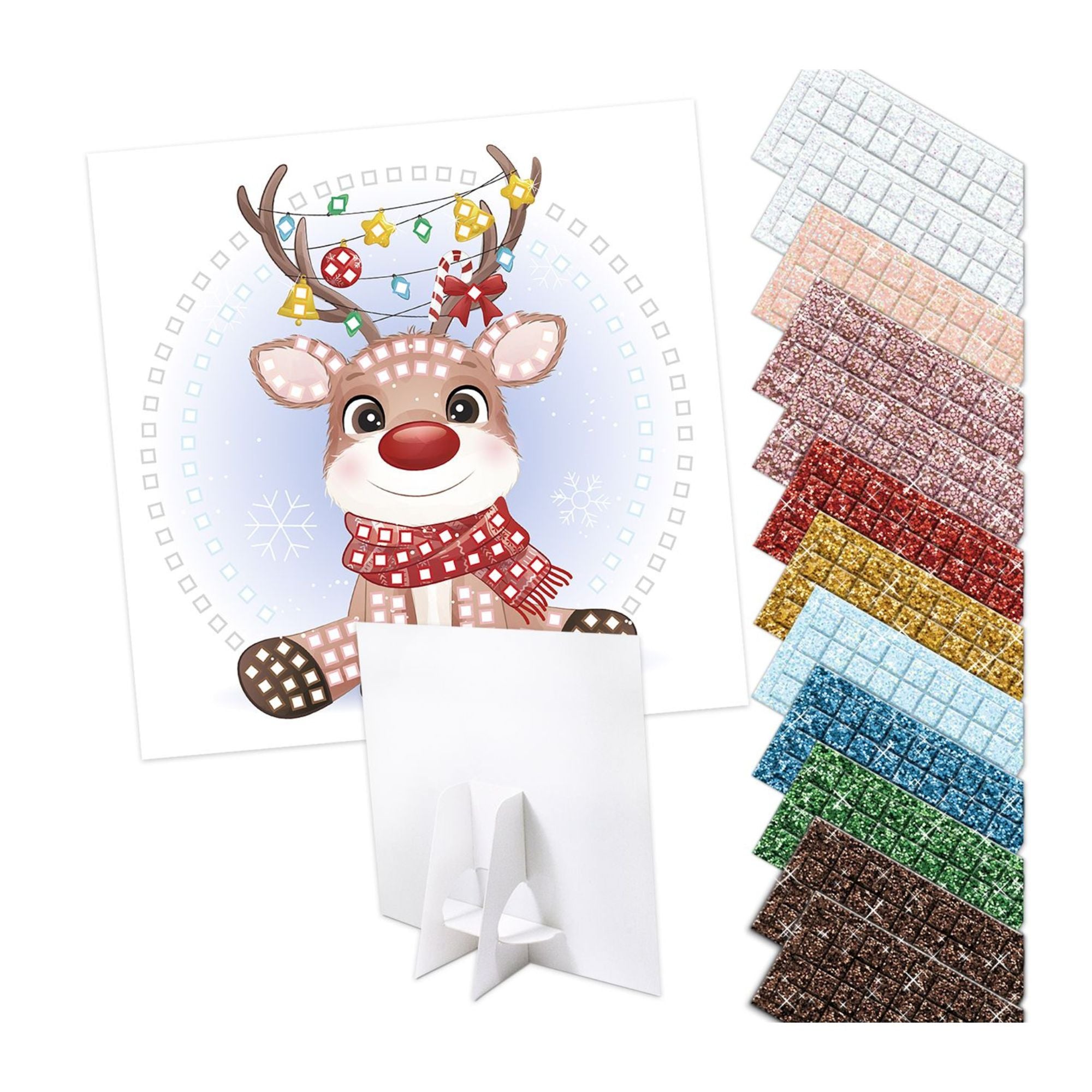 Moosgummi - Mosaik "Glitter Rentier" Ursus - malmichbunt.de