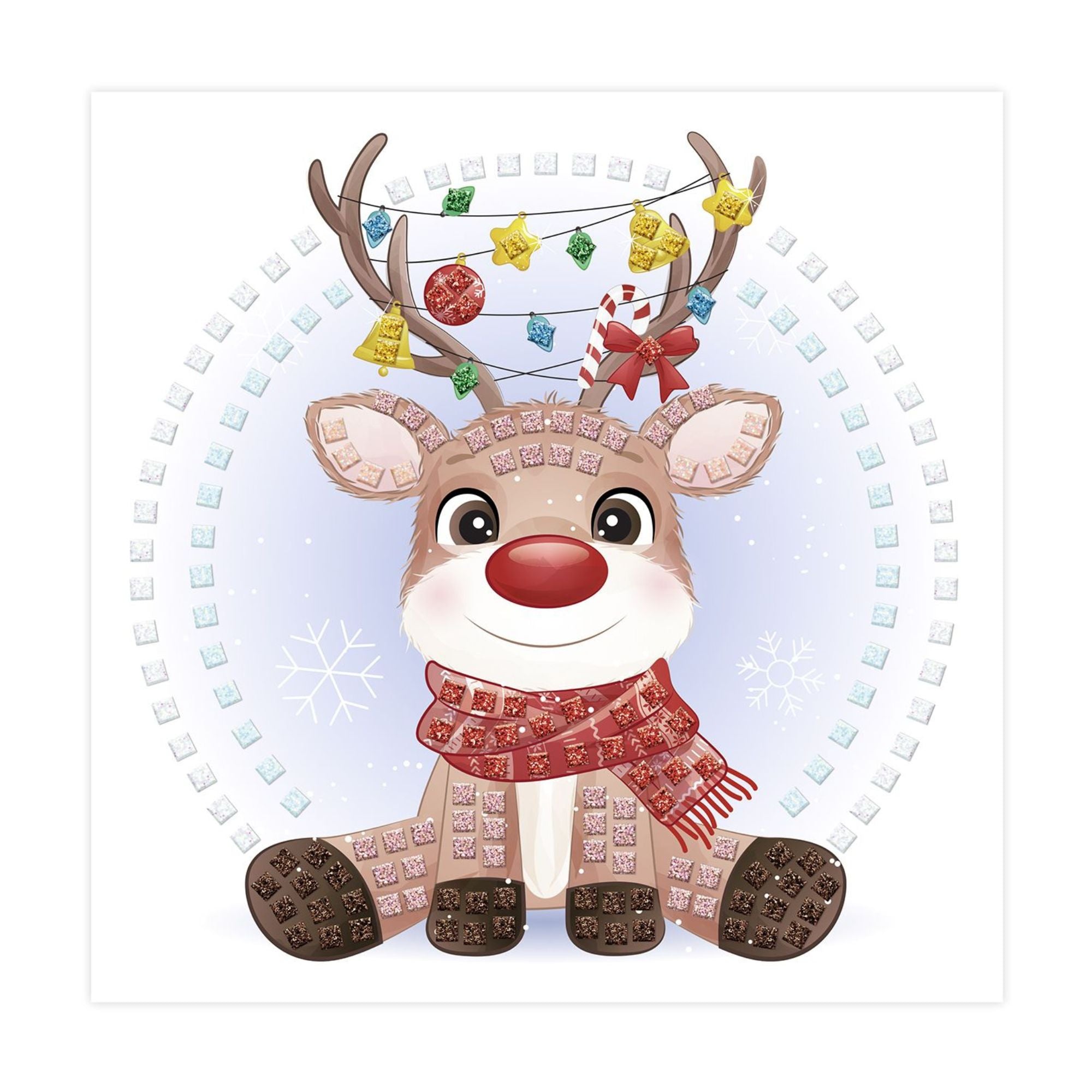 Moosgummi - Mosaik "Glitter Rentier" Ursus - malmichbunt.de