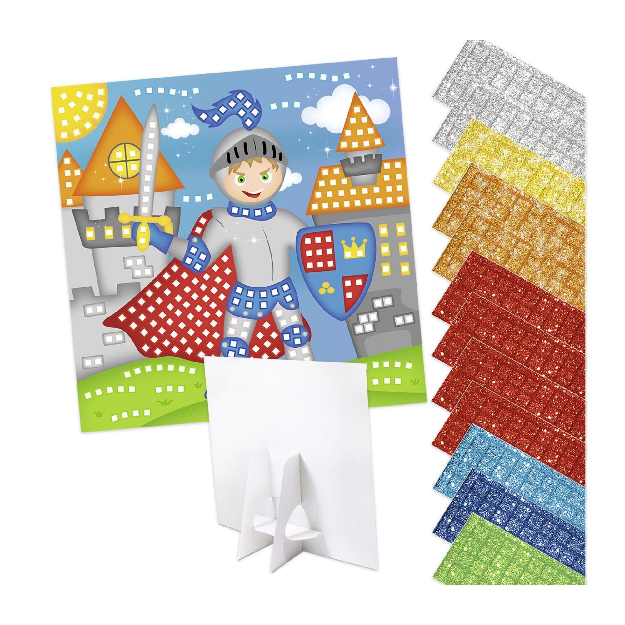 Moosgummi - Mosaik "Glitter Ritter" Ursus - malmichbunt.de