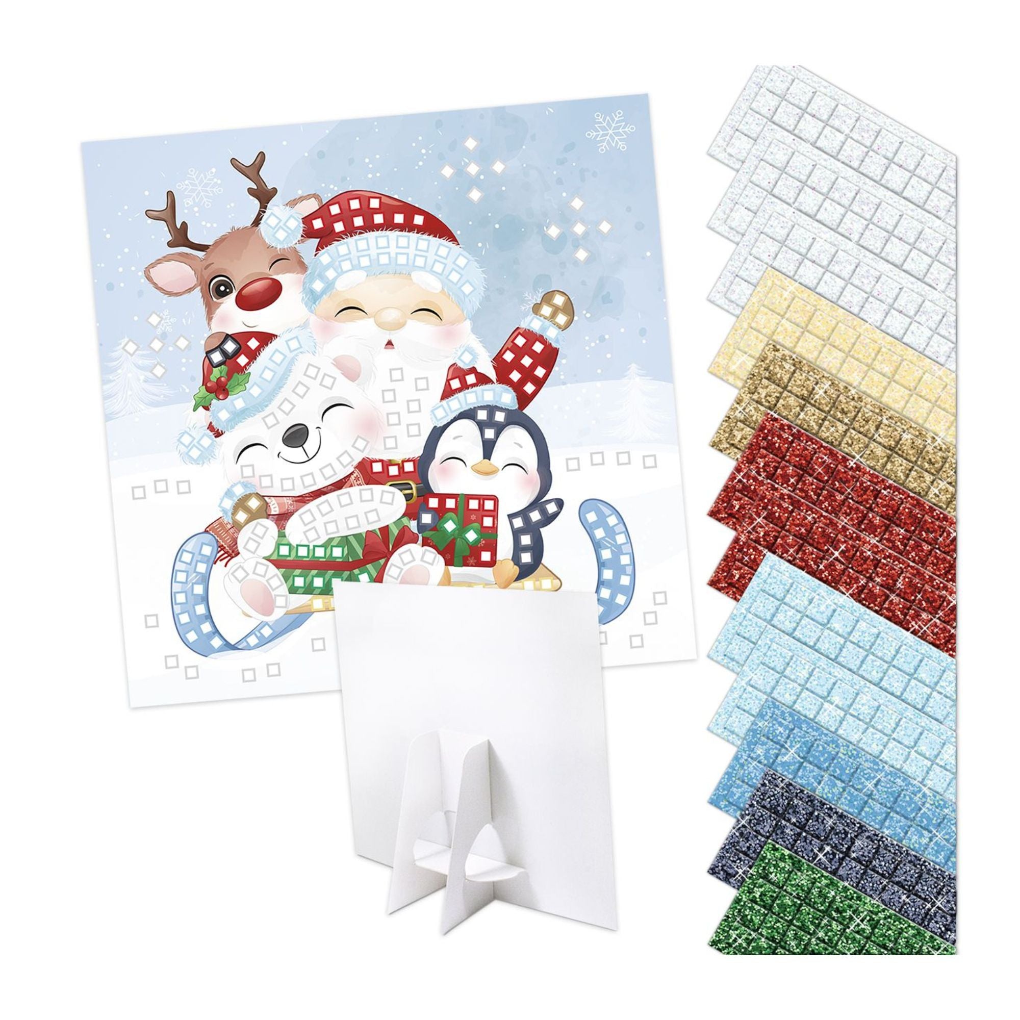 Moosgummi - Mosaik "Glitter Santas Schlitten" Ursus - malmichbunt.de