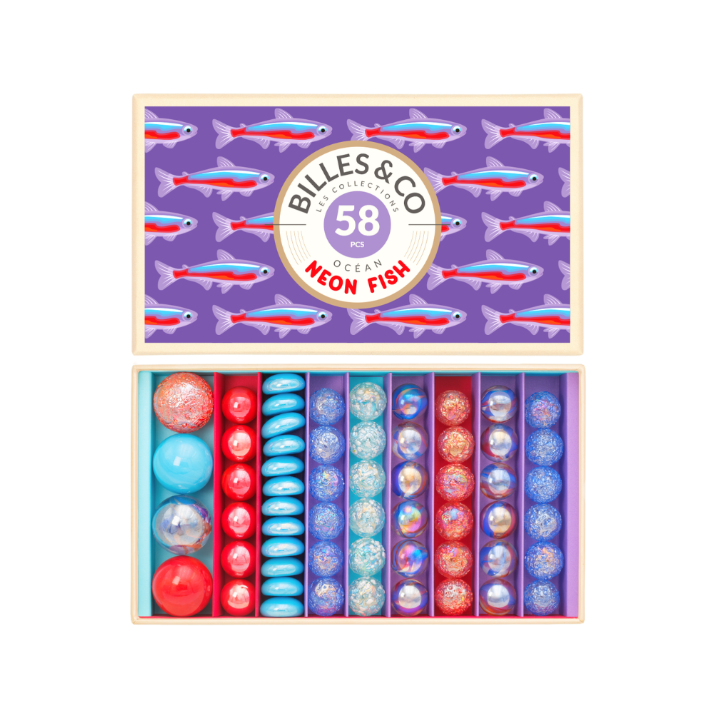Murmeln Box Neon Fish Billes & Co - malmichbunt.de