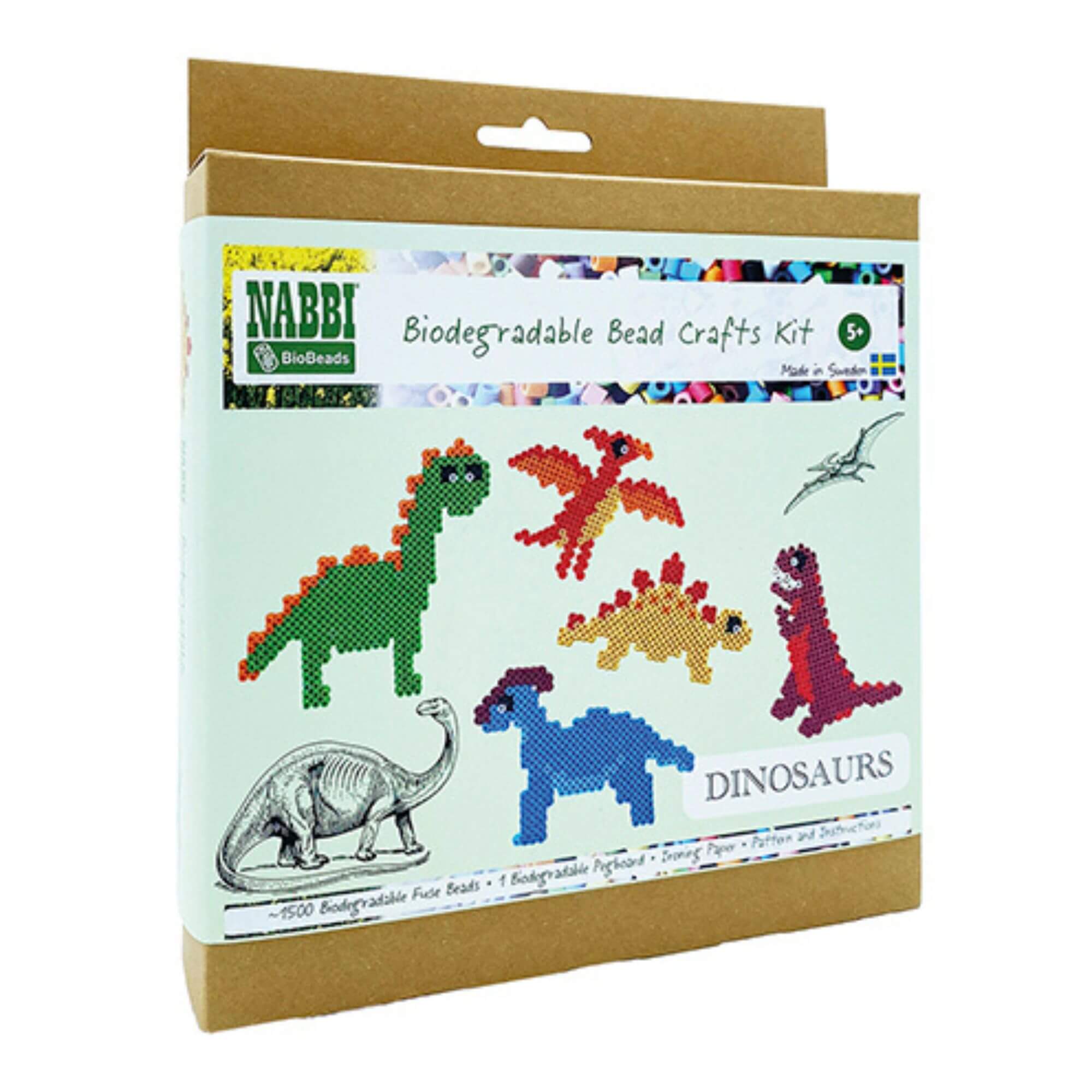 Nabbi Bio Bügelperlen - Dino Kit Nabbi - malmichbunt.de