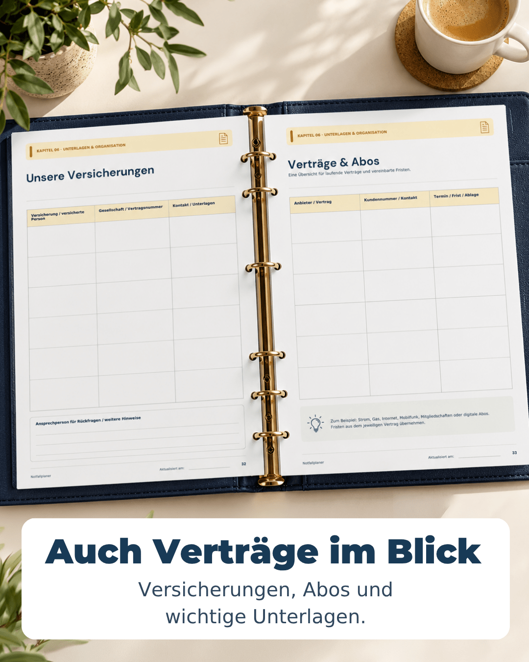 Notfallordner für Familien als PDF – 46 Seiten, Notfallplaner DIN A4 zum Ausdrucken PDF Jeka - malmichbunt.de
