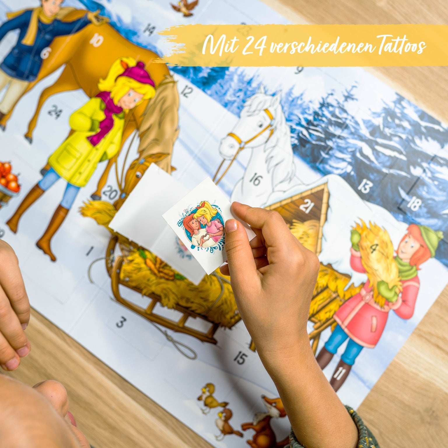 Papierdrachen - Bibi & Tina - Tattoo - Adventskalender Papierdrachen - malmichbunt.de