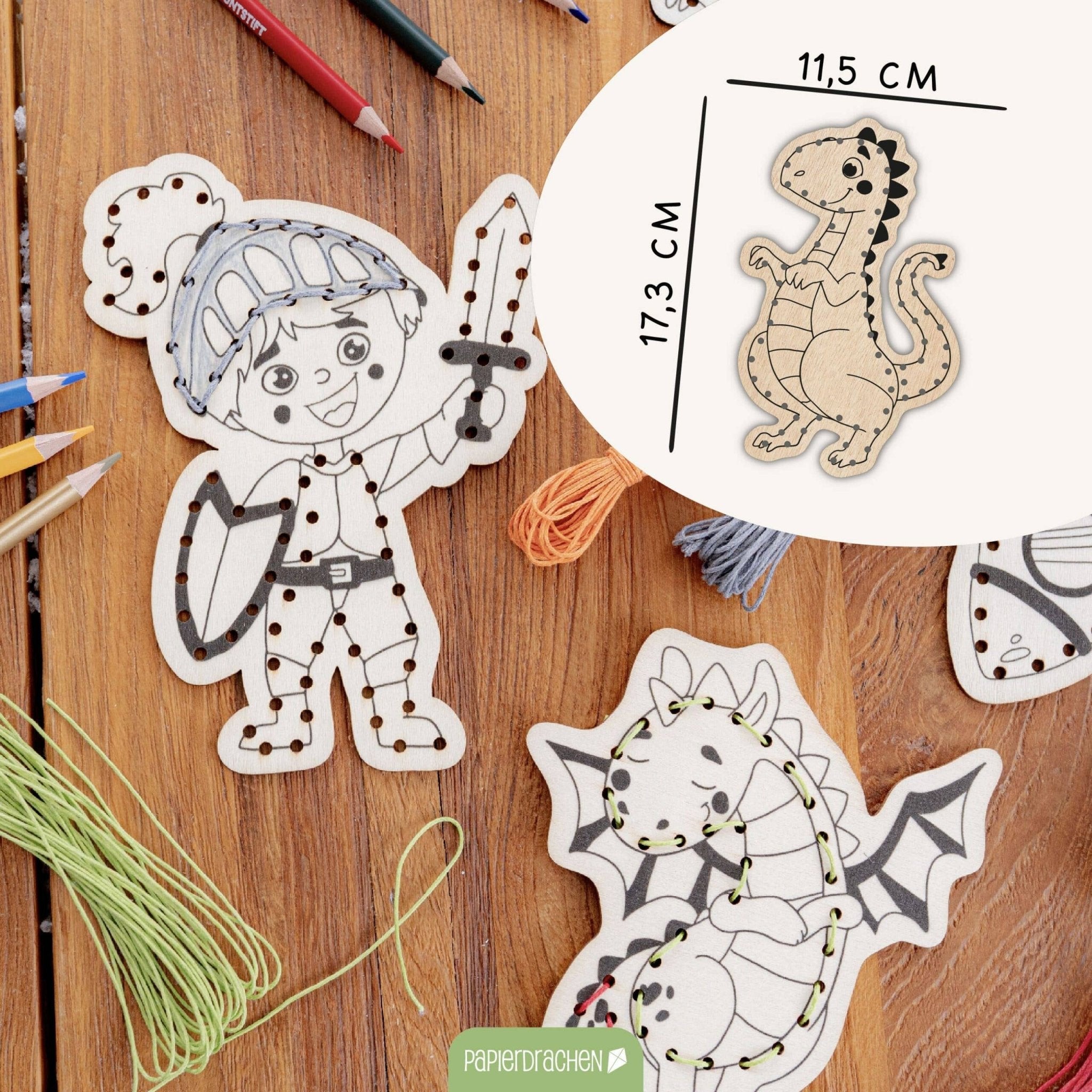 Papierdrachen DIY Fädelset aus Holz - Berufe & Abenteuer Papierdrachen - malmichbunt.de