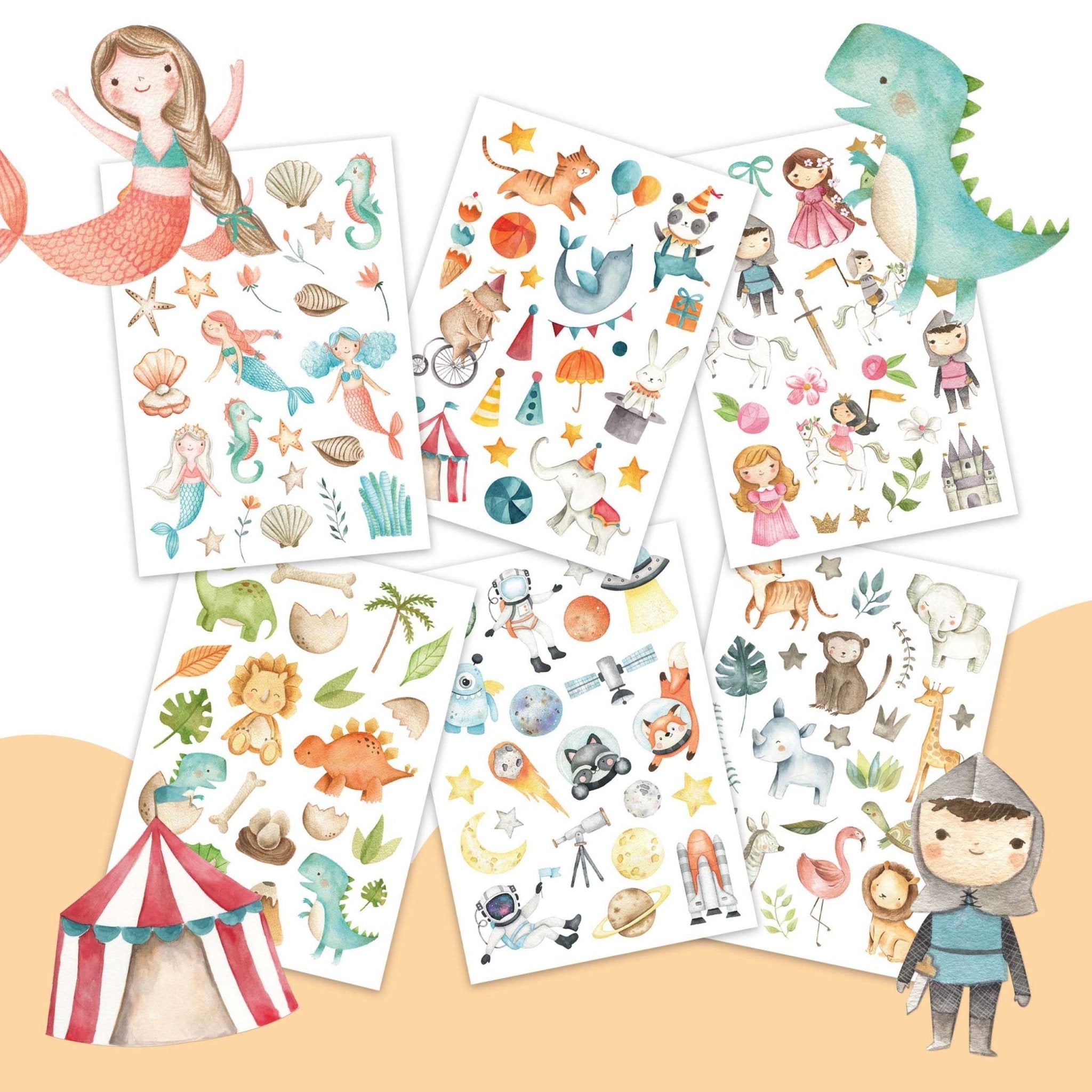 Papierdrachen Kindertattoo Bunter Mix Papierdrachen - malmichbunt.de