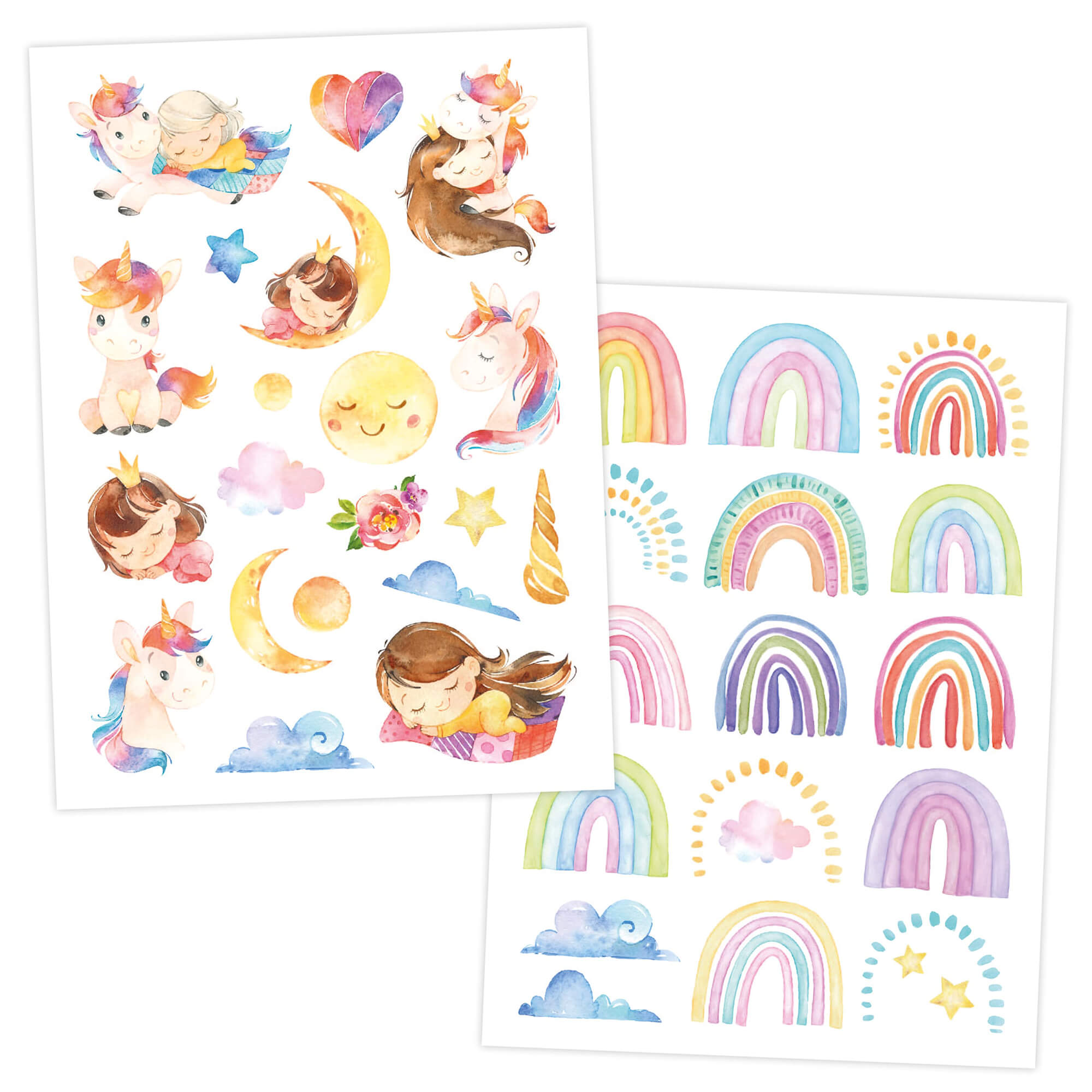 Papierdrachen Kindertattoo Einhorn und Meerjungfrau Papierdrachen - malmichbunt.de