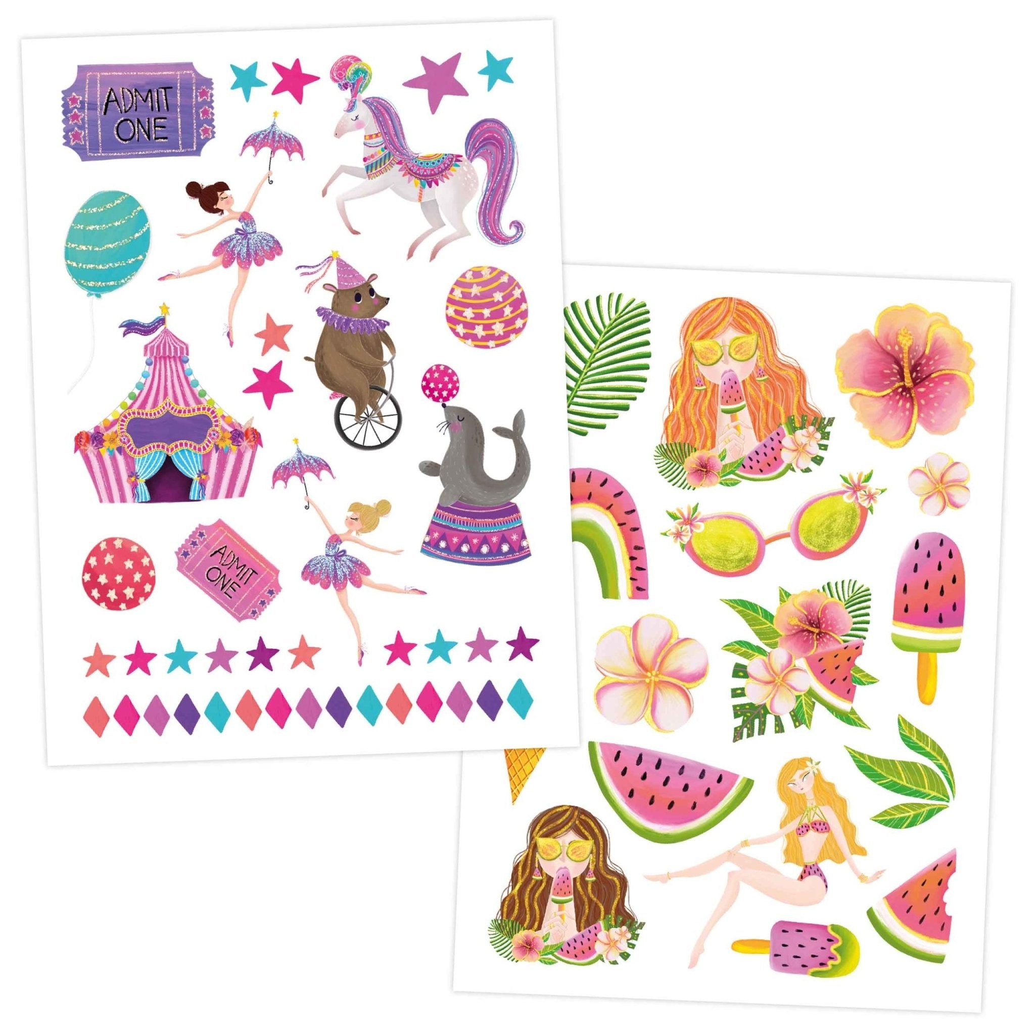 Papierdrachen Kindertattoo Metallic - Einhorn und Regenbogen Papierdrachen - malmichbunt.de