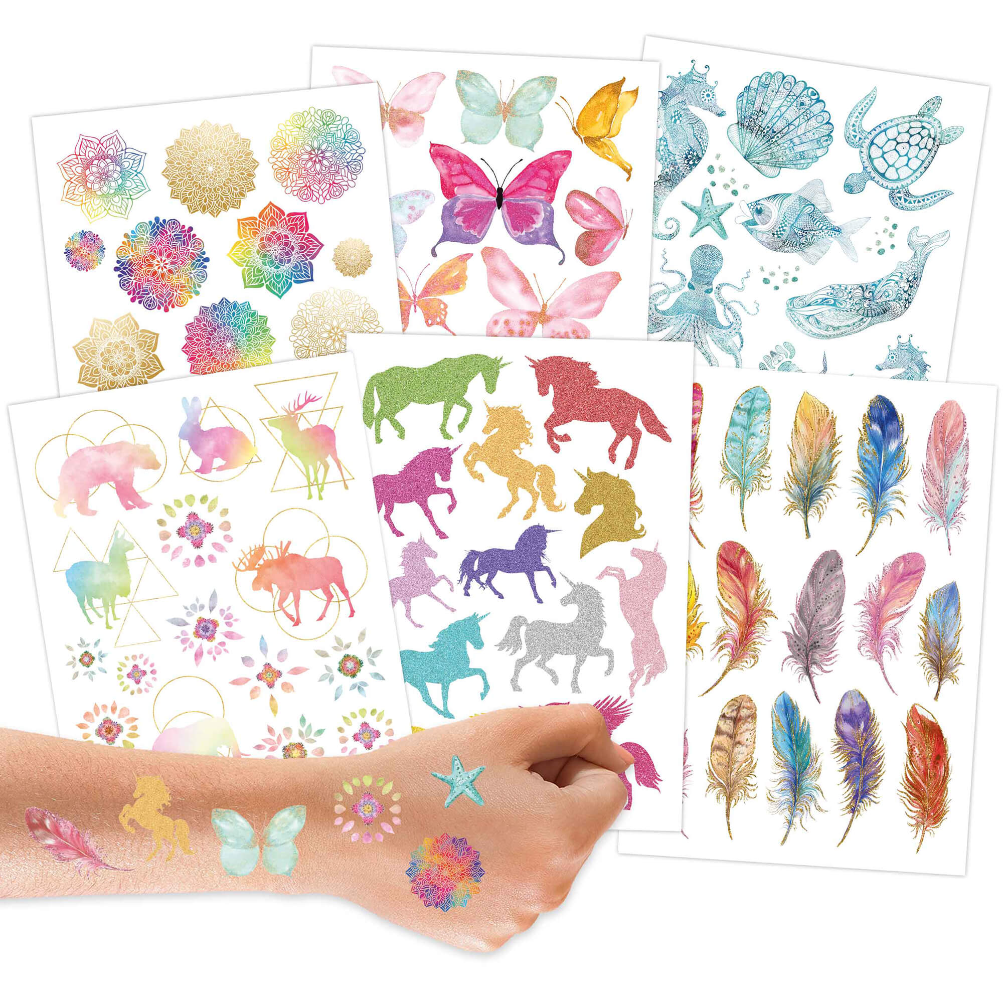 Papierdrachen Kindertattoo Metallic - Mandala Papierdrachen - malmichbunt.de