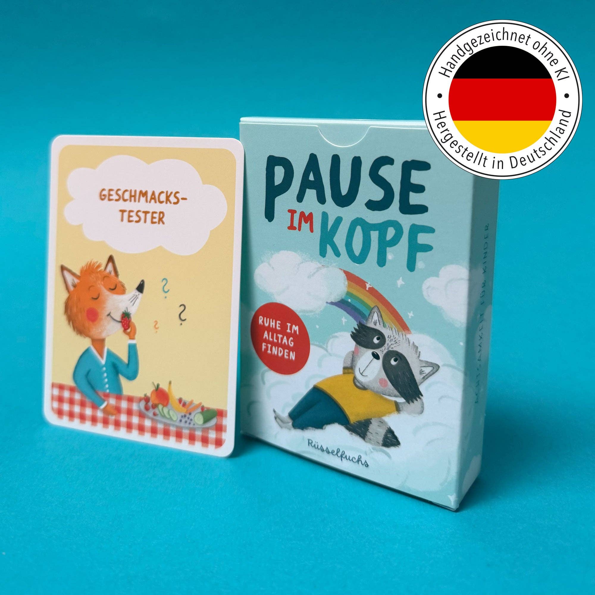 Pause im Kopf – Achtsamkeitskarten für Kinder Rüsselfuchs - malmichbunt.de