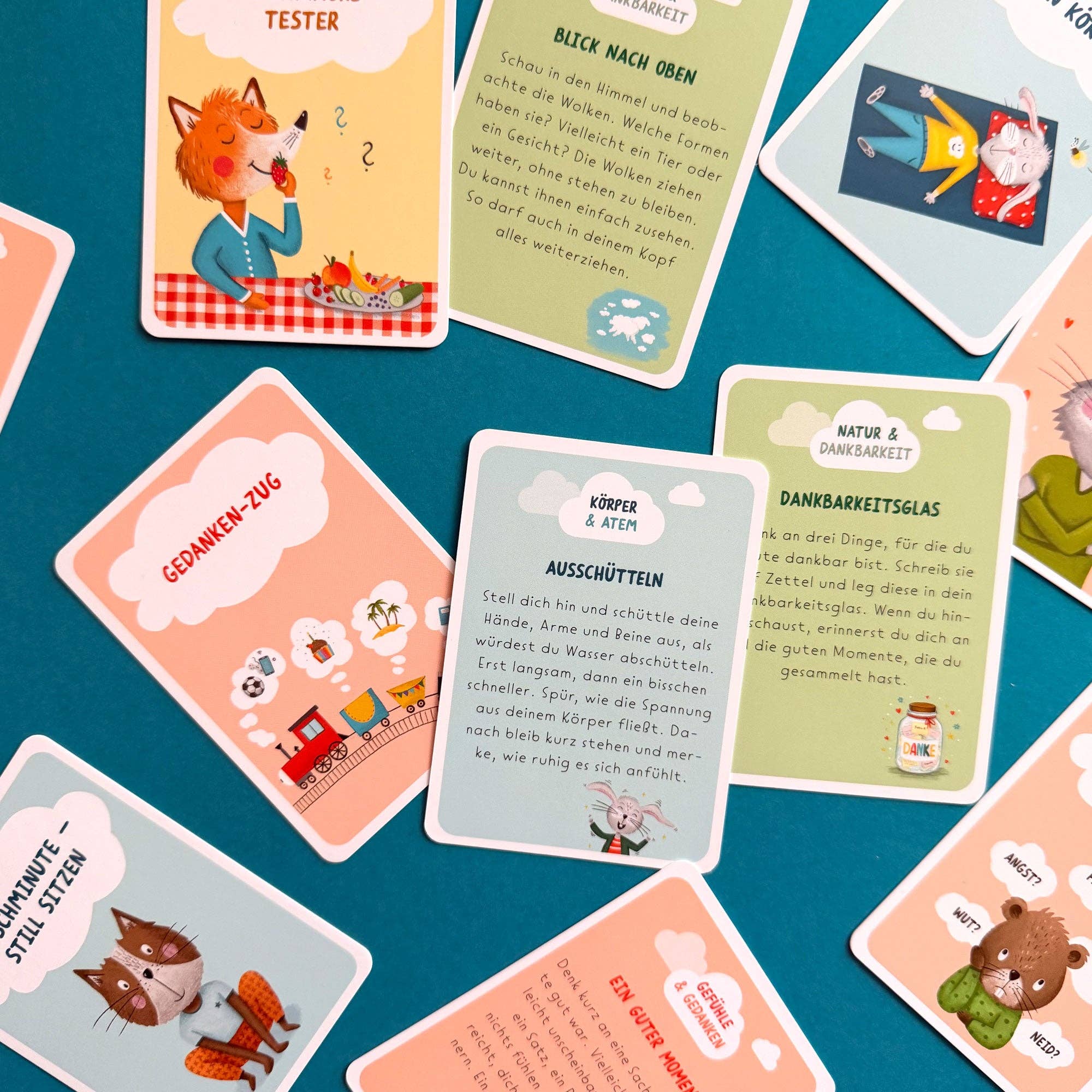 Pause im Kopf – Achtsamkeitskarten für Kinder Rüsselfuchs - malmichbunt.de