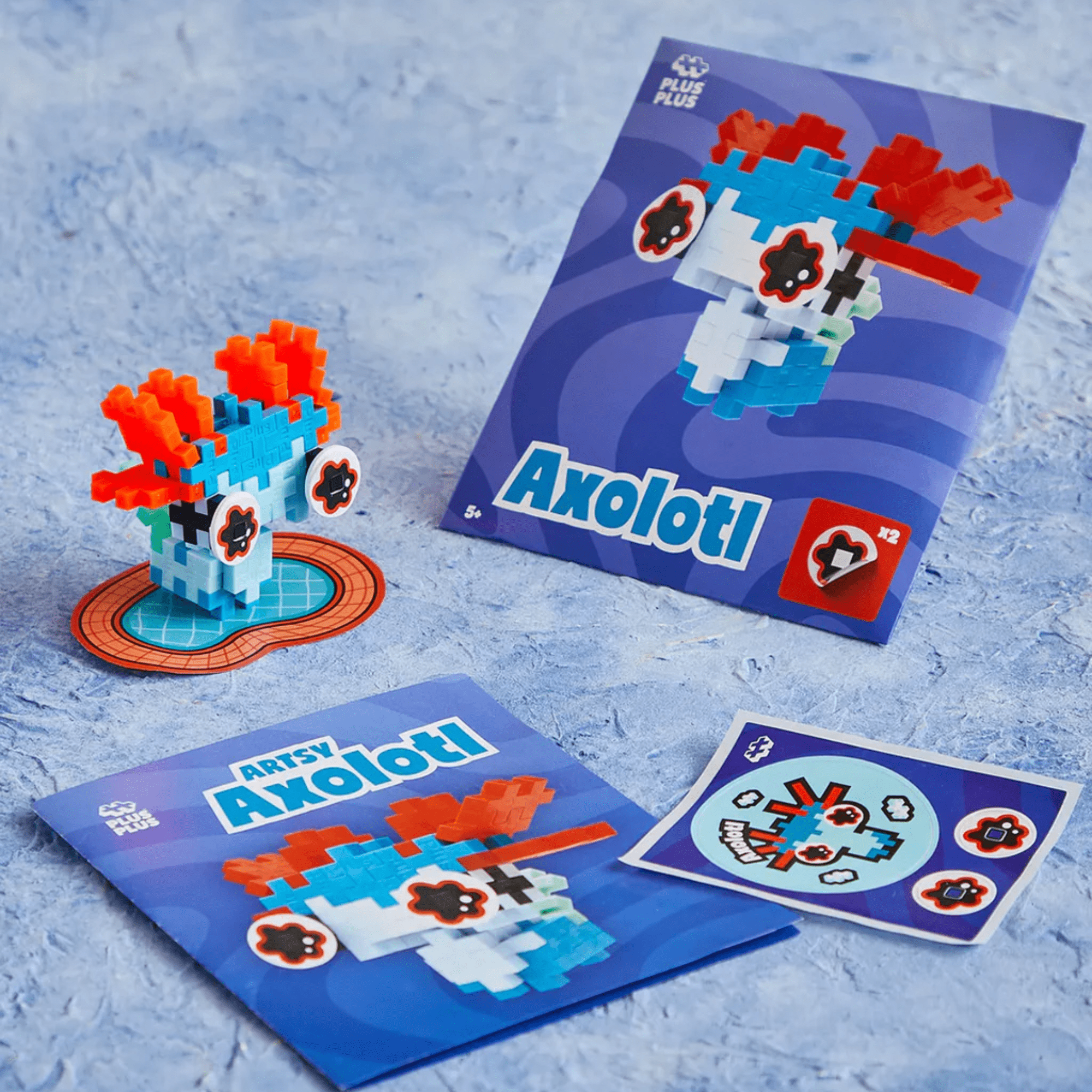 Plus - Plus Kreativ Bausteine Haustiere - Axolotl (blau) Plus Plus - malmichbunt.de