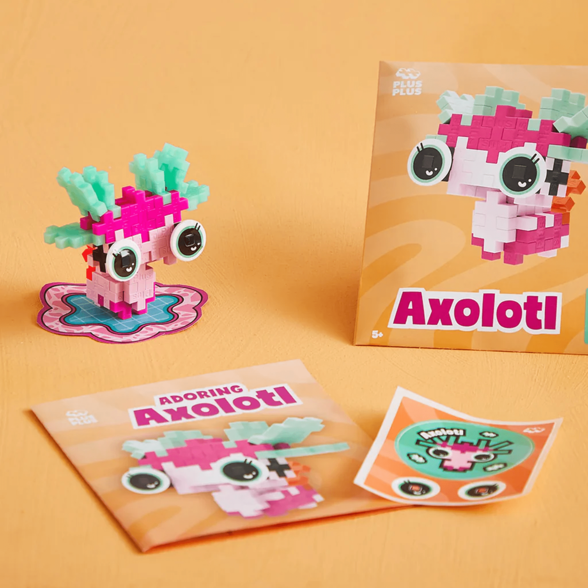 Plus - Plus Kreativ Bausteine Haustiere - Axolotl (rosa) Plus Plus - malmichbunt.de