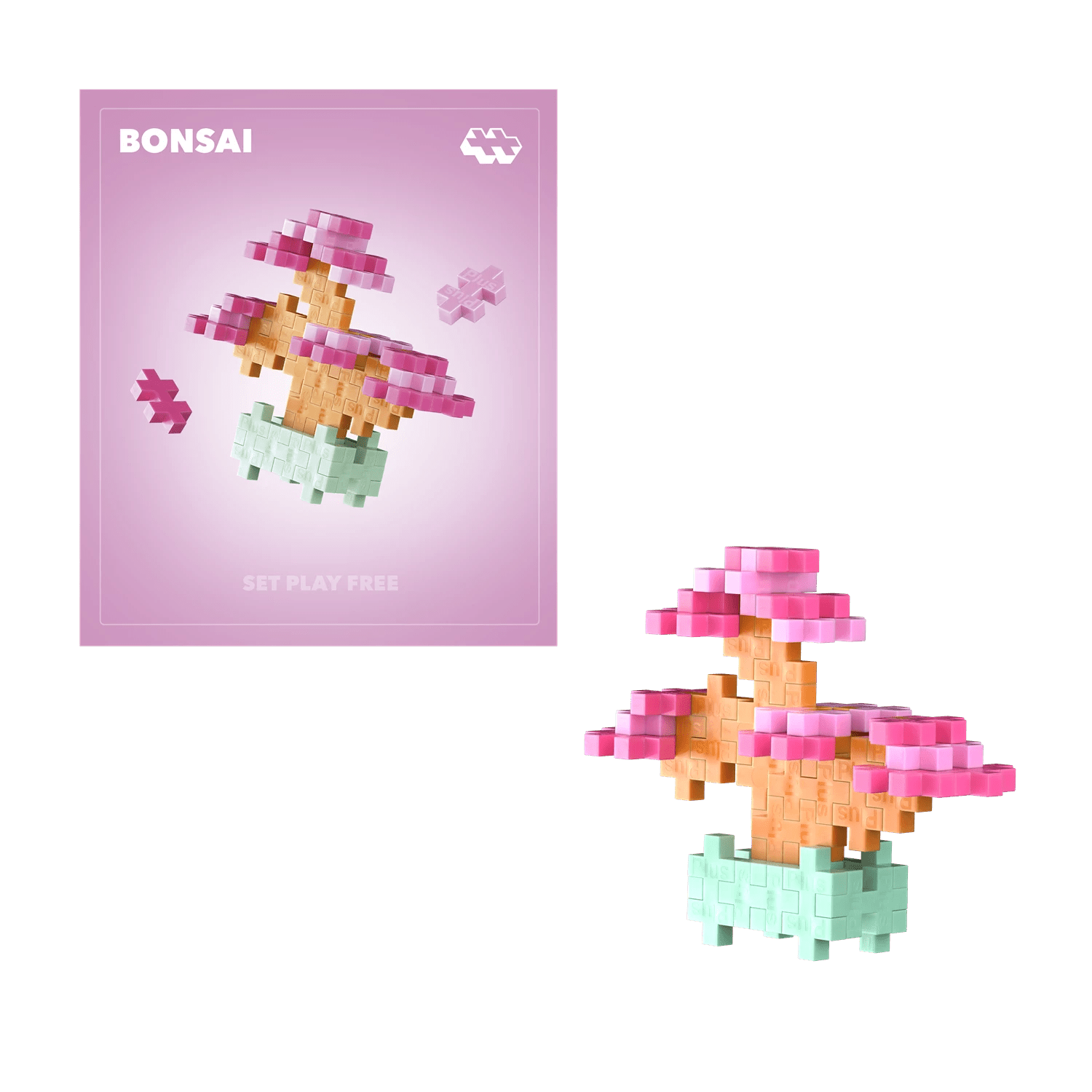 Plus - Plus Kreativ Bausteine Pflanzen Bonsai (Blissful Bonsai) Pink Plus Plus - malmichbunt.de