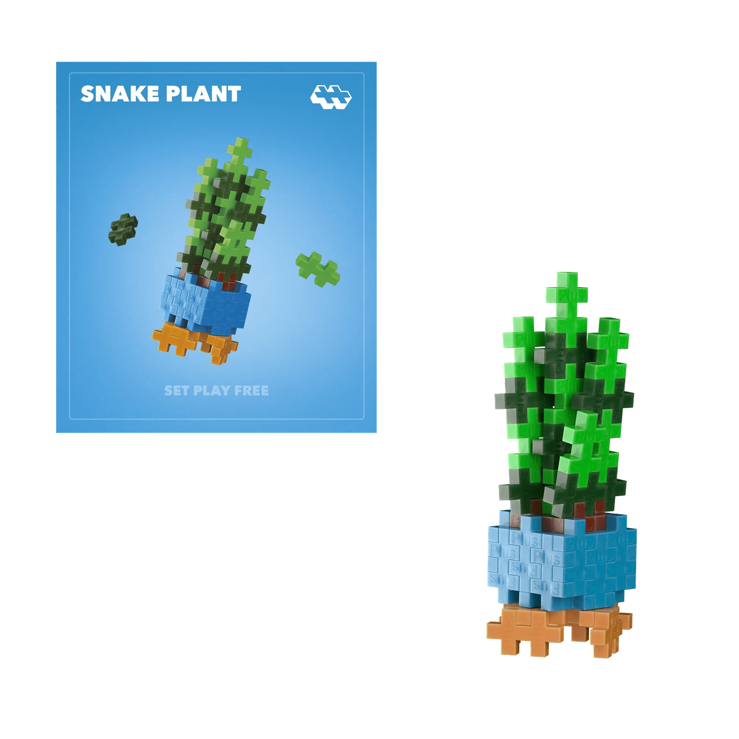 Plus - Plus Kreativ Bausteine Pflanzen Snake Plant (Sassy Snake Plant) blau Plus Plus - malmichbunt.de