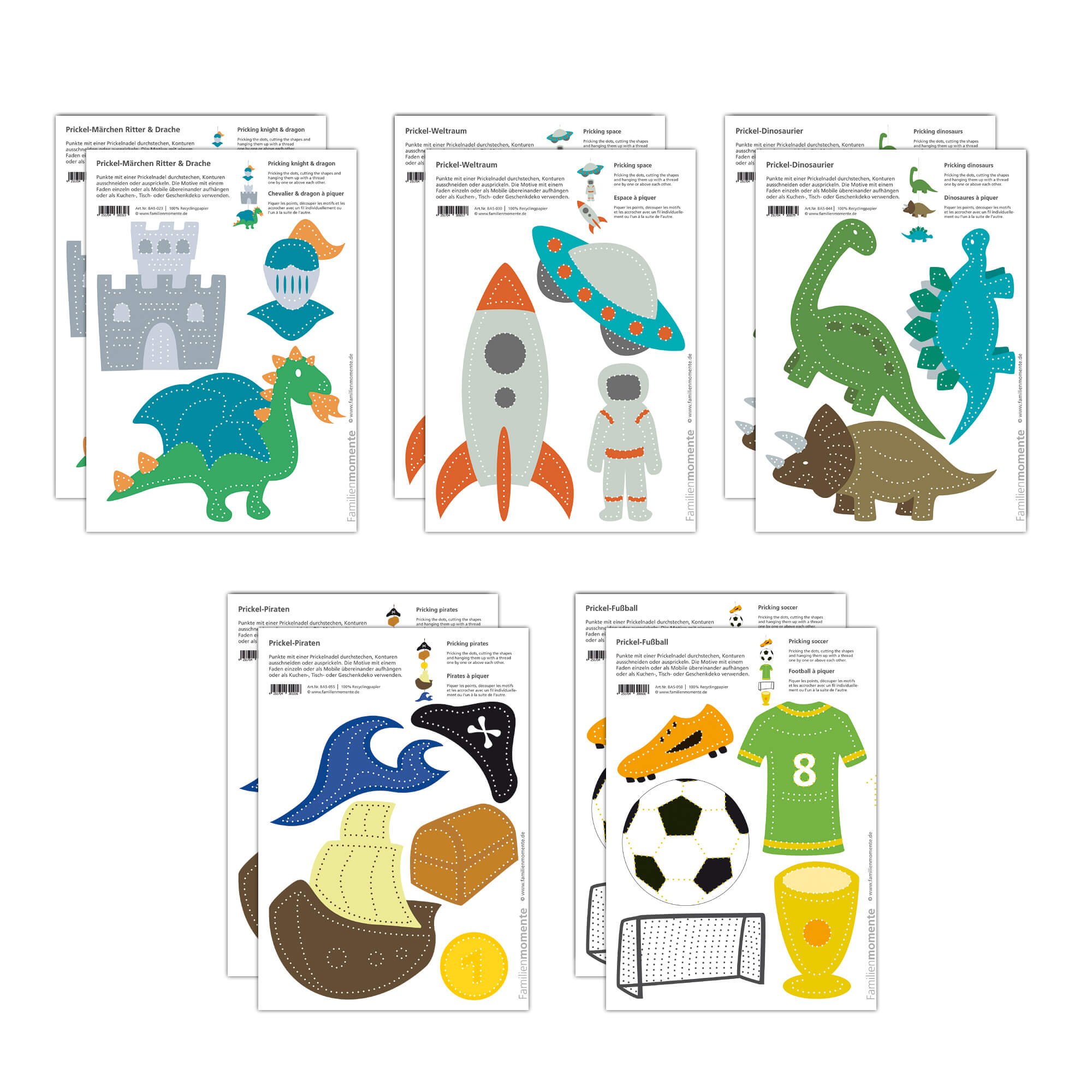 Prickeln für Kinder - 10 Prickelvorlagen Entdecker Familienmomente - malmichbunt.de