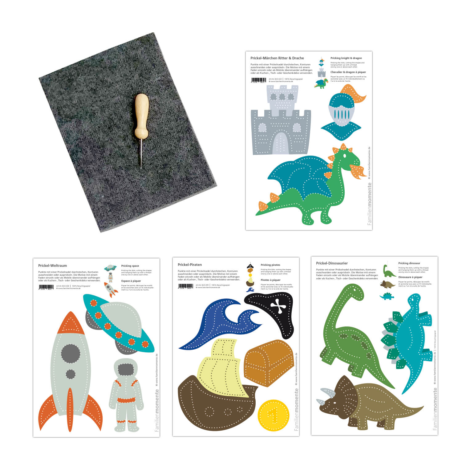 Prickeln für Kinder - Prickelset Entdecker Familienmomente - malmichbunt.de