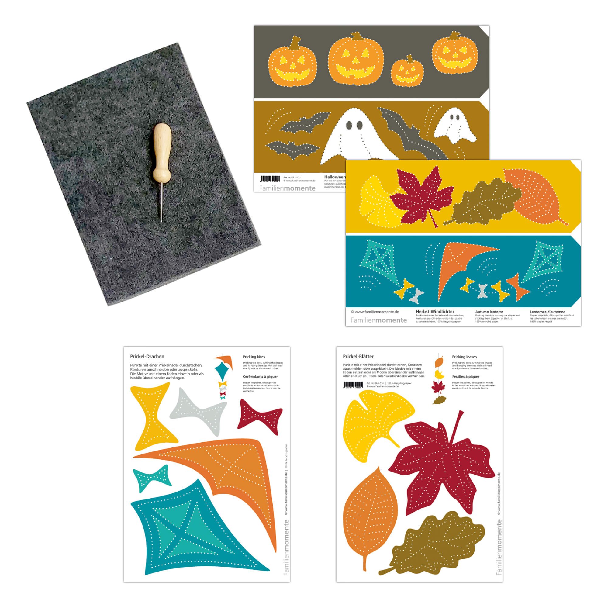 Prickeln für Kinder - Prickelset Herbst Familienmomente - malmichbunt.de