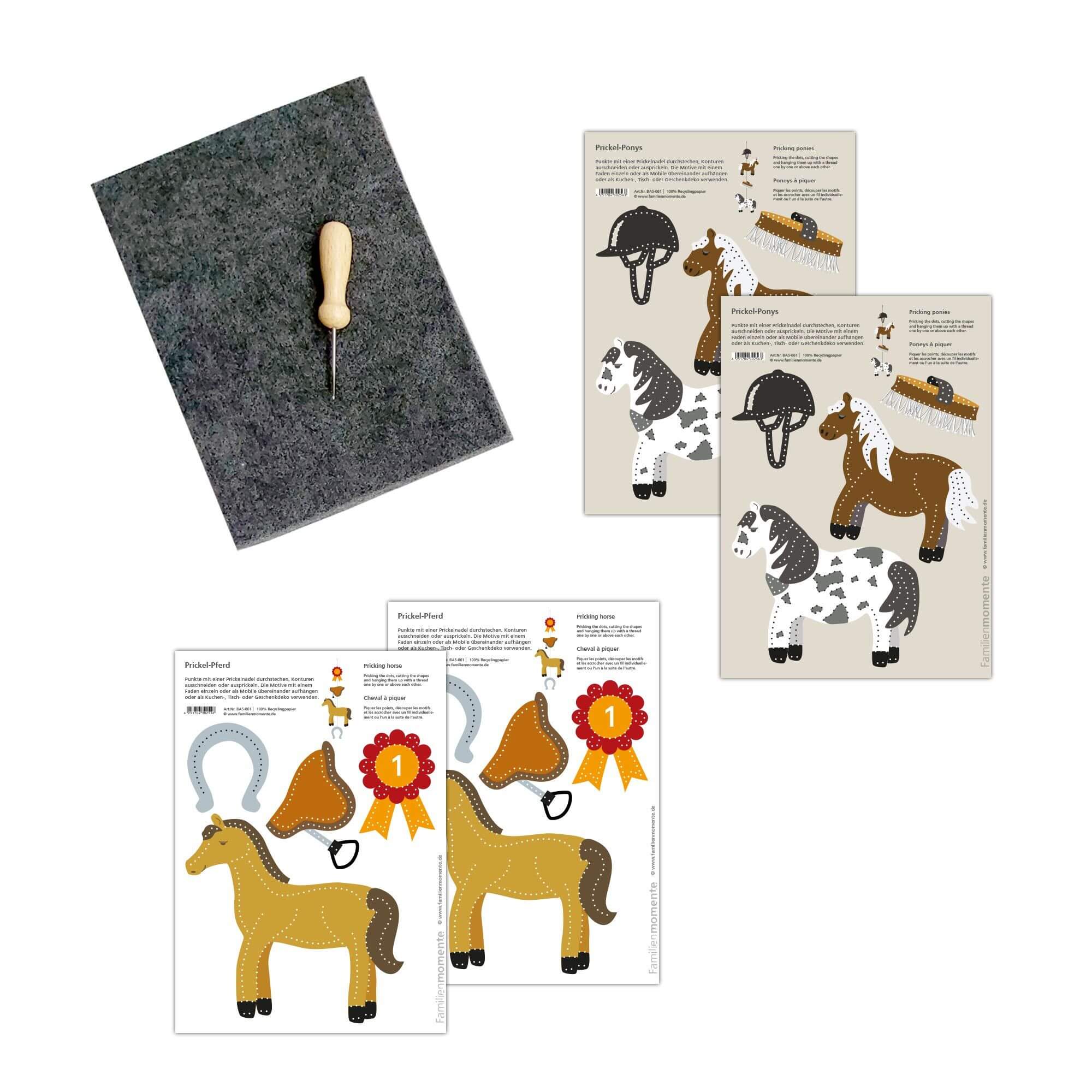 Prickeln für Kinder - Prickelset Pferde & Ponys Familienmomente - malmichbunt.de