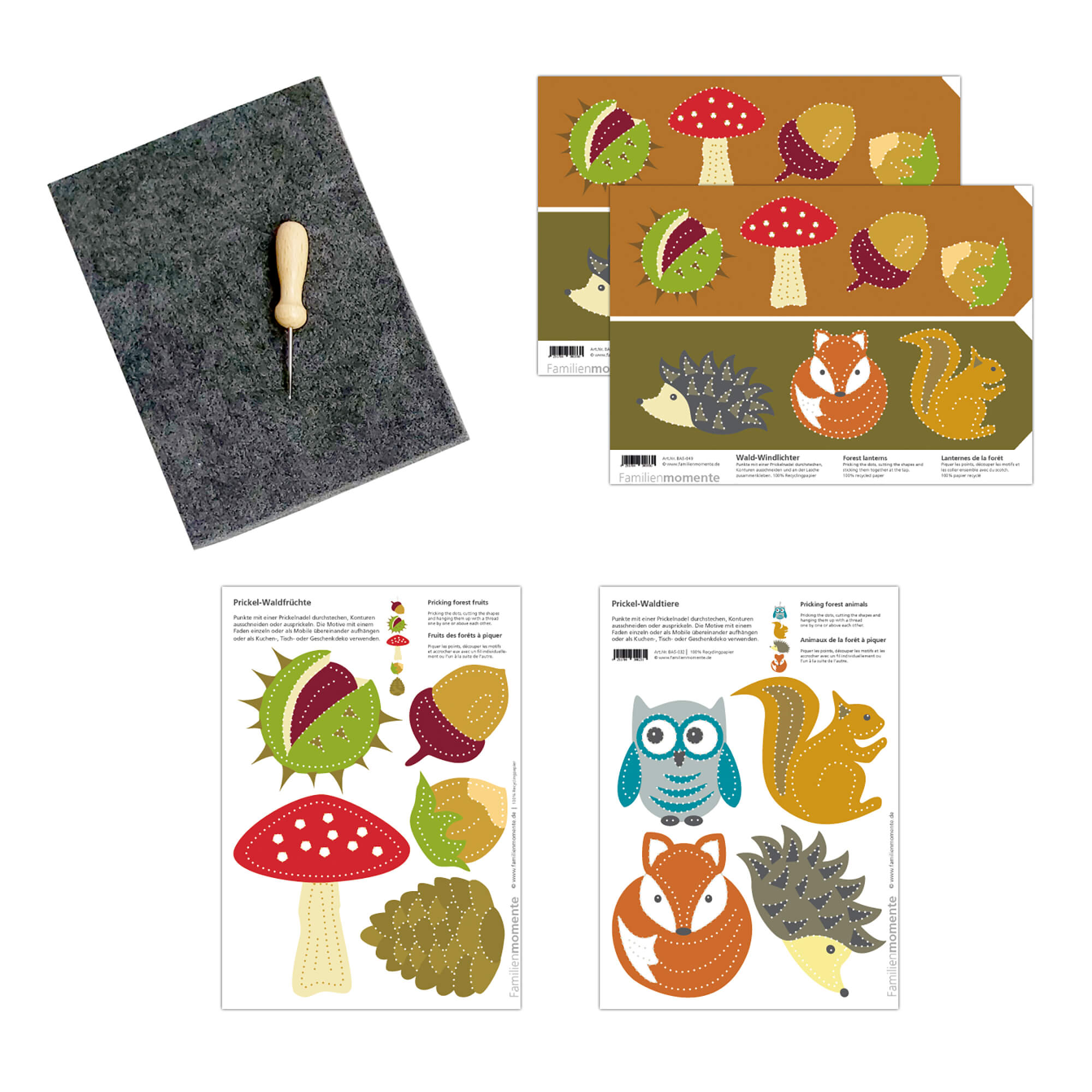 Prickeln für Kinder - Prickelset Wald Familienmomente - malmichbunt.de