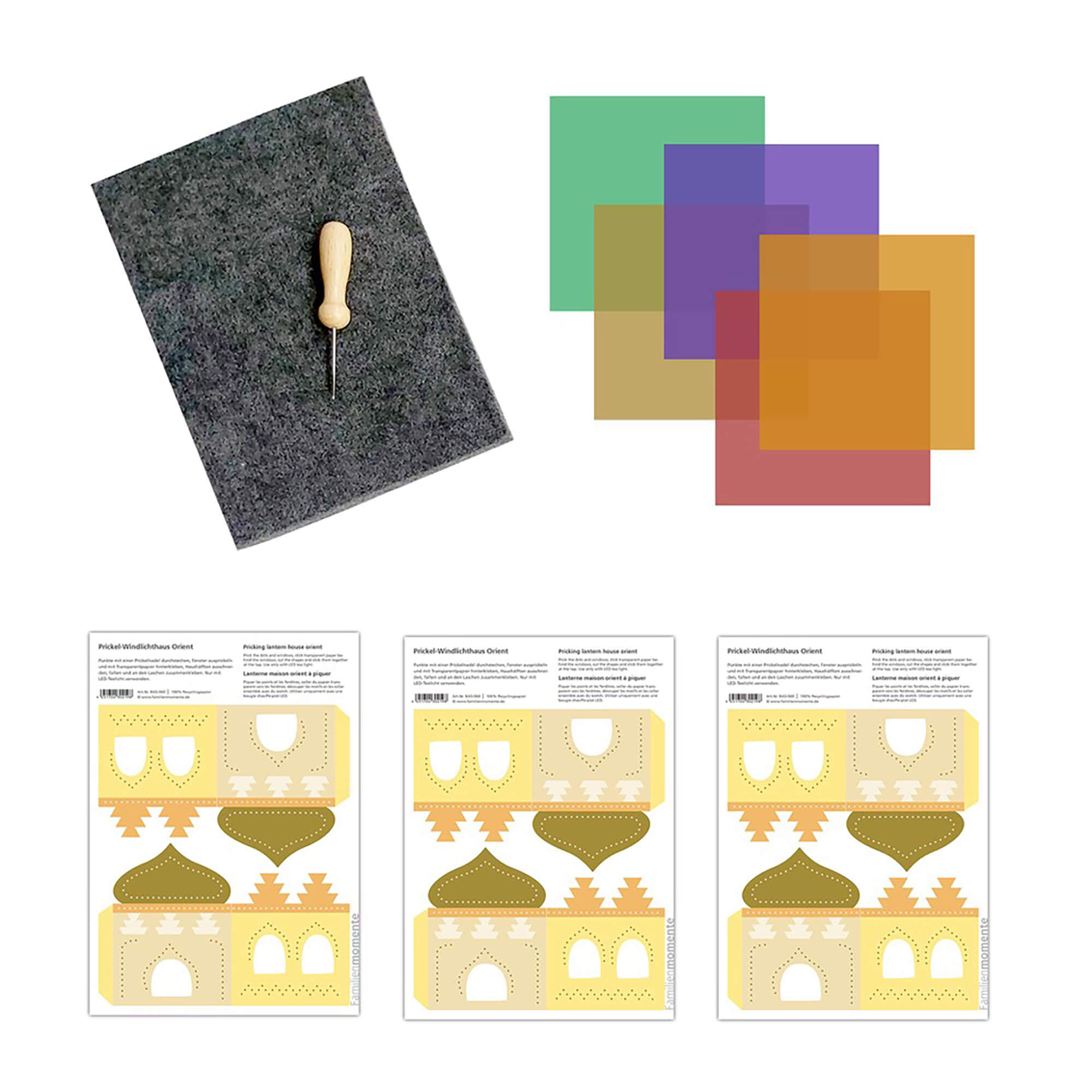 Prickeln für Kinder - Prickelset Windlichthäuser Orient Familienmomente - malmichbunt.de