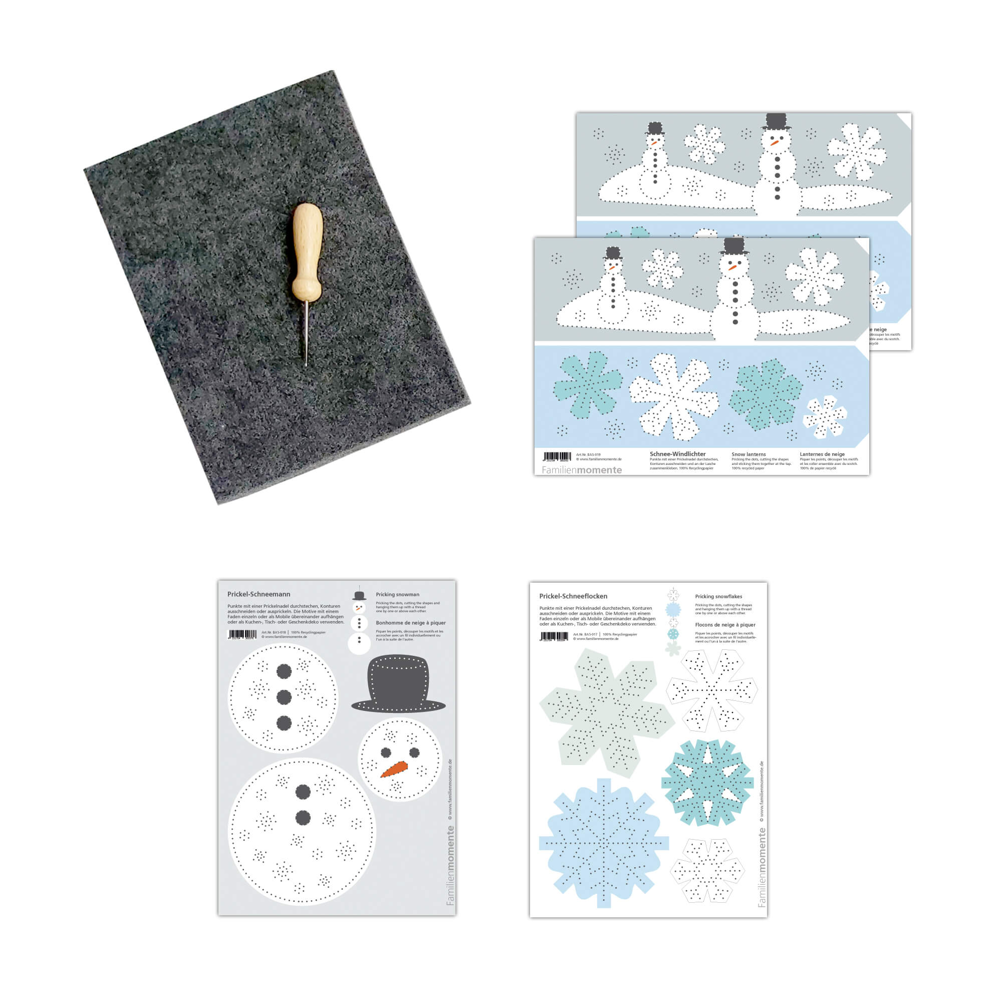 Prickeln für Kinder - Prickelset Winter Familienmomente - malmichbunt.de
