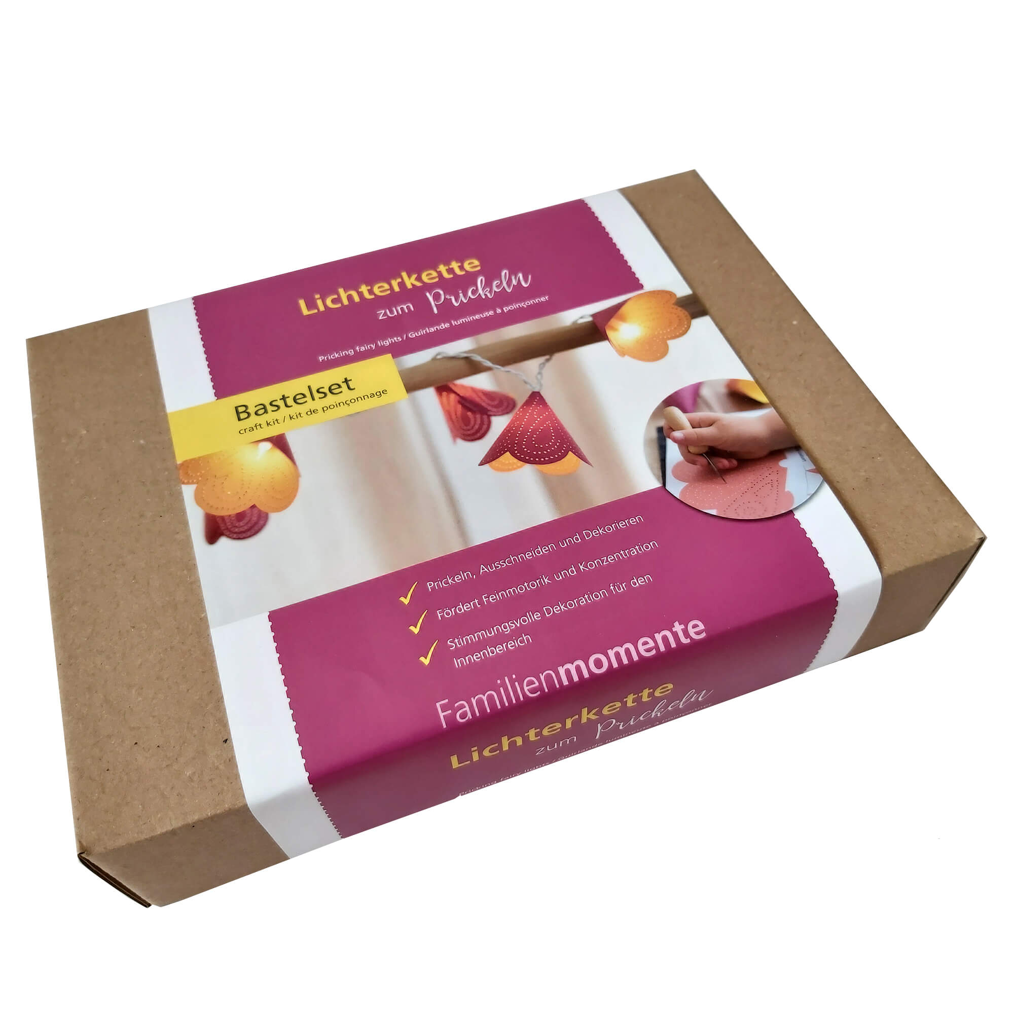 Prickelset Lichterkette Rosa - Blüte Familienmomente - malmichbunt.de