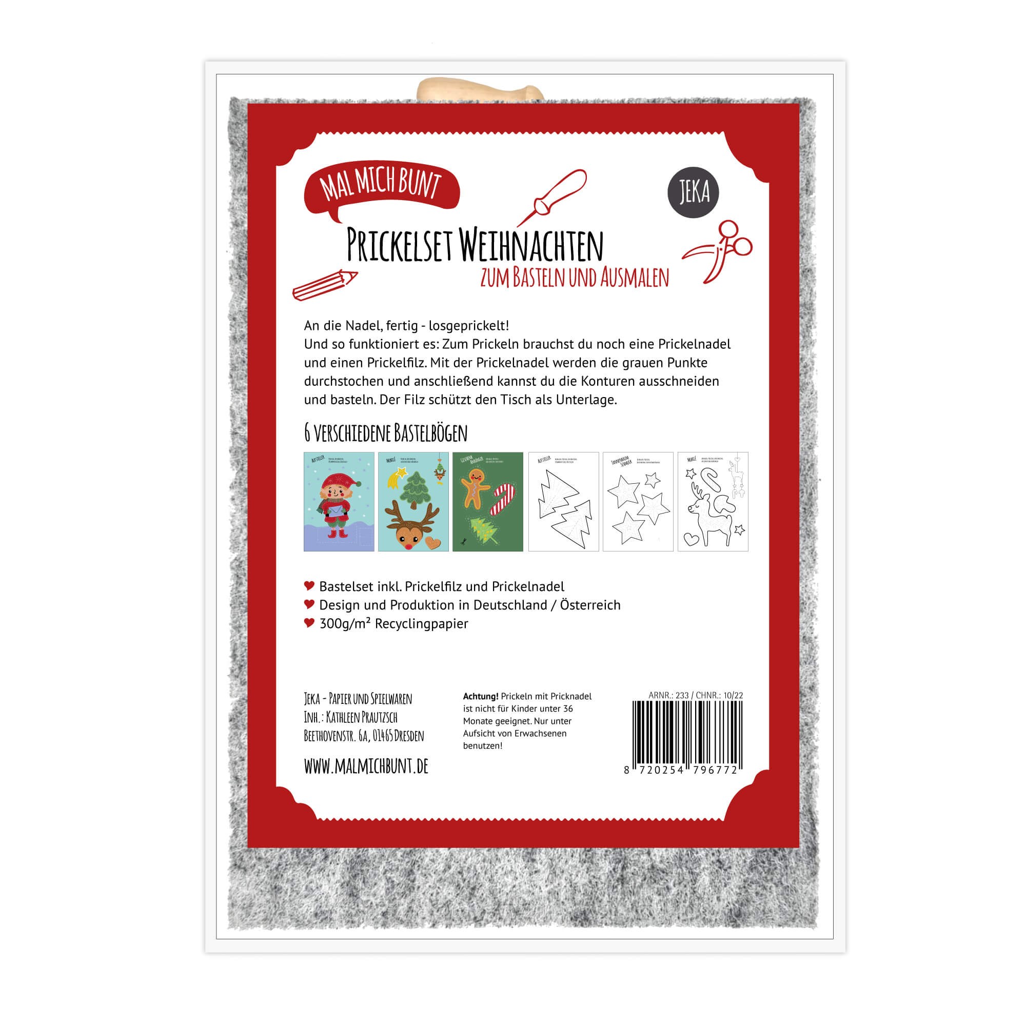 Prickelset Weihnachten Jeka - malmichbunt.de