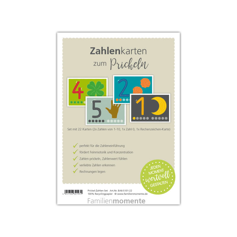 Prickelvorlagen Zahlen Familienmomente - malmichbunt.de